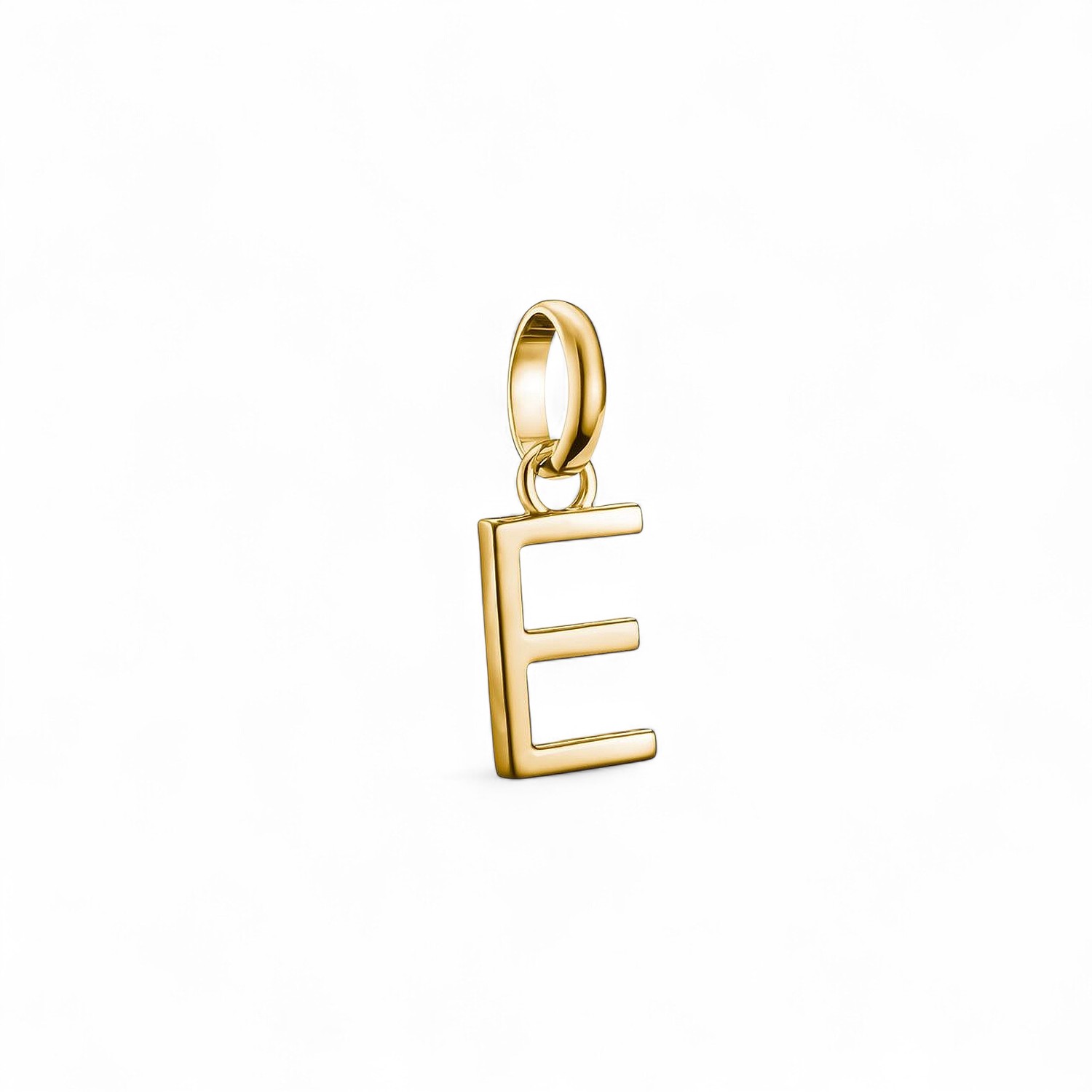 Thomas Sabo Charm-Anhänger Buchstabe E aus 18k vergoldetem 925 Silber für Damen, goldfarben, 18x7mm