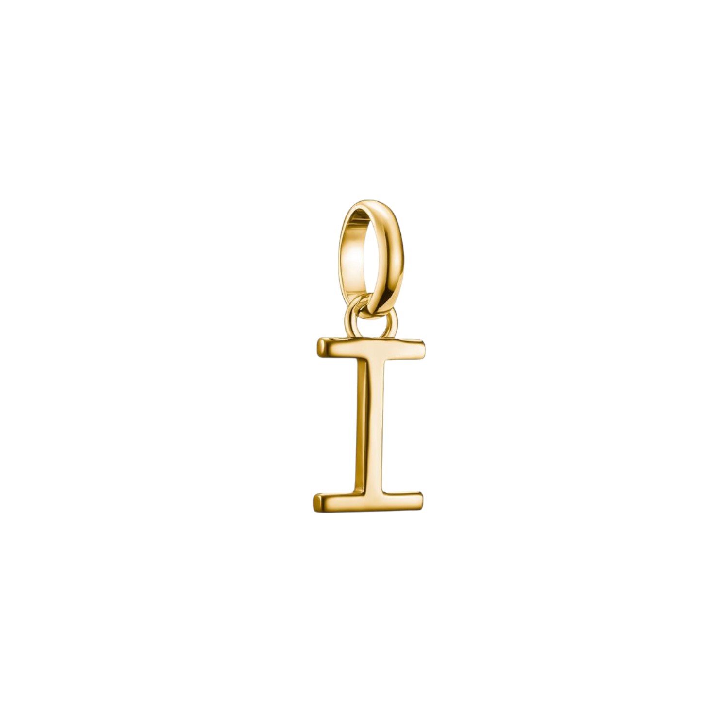 Thomas Sabo Charm-Anhänger Buchstabe I, 18k vergoldet, recyceltes 925 Silber für Damen, goldfarben, 18x7mm
