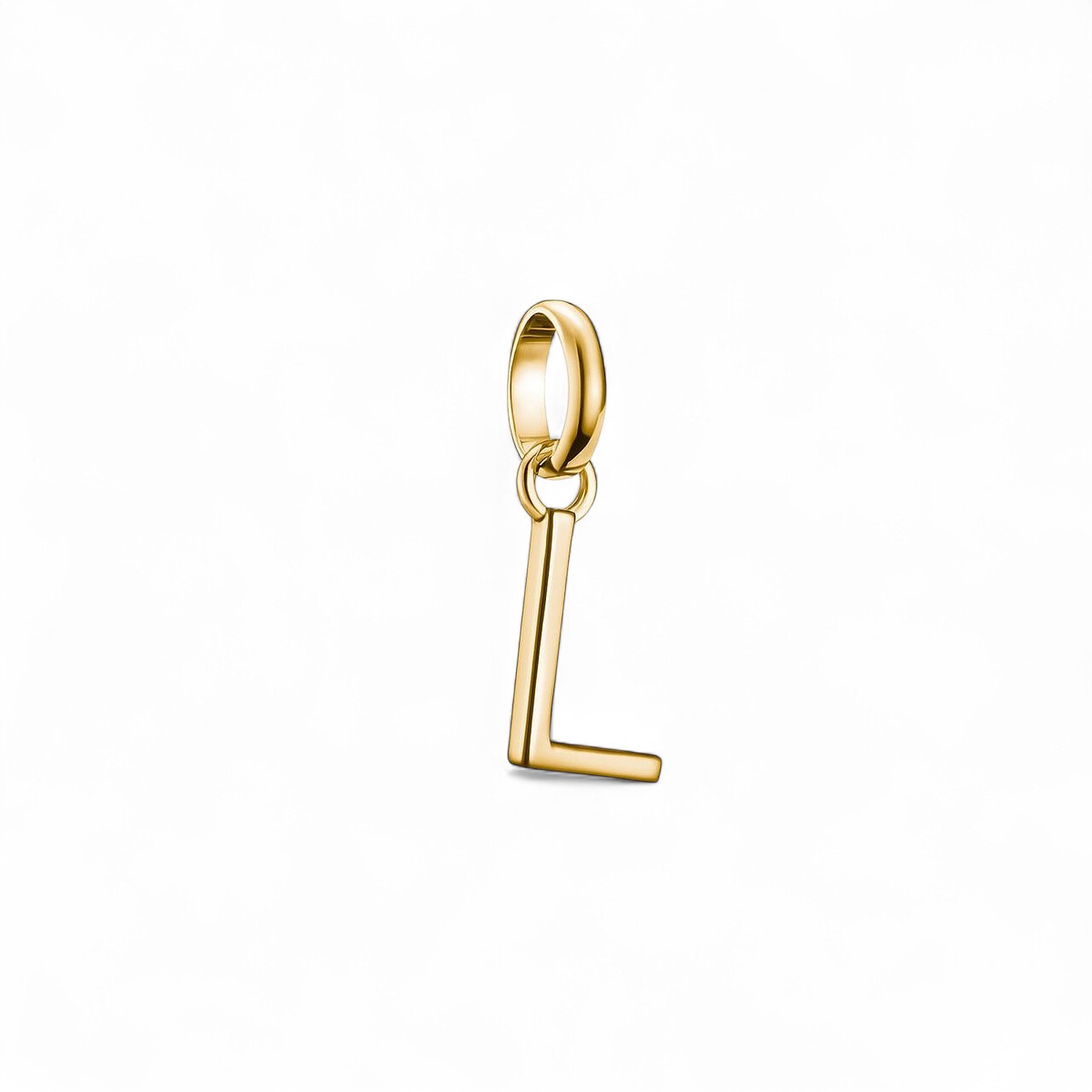 Thomas Sabo Charm-Anhänger Buchstabe L aus 18k vergoldetem 925 Silber für Damen, goldfarben, 18x7mm