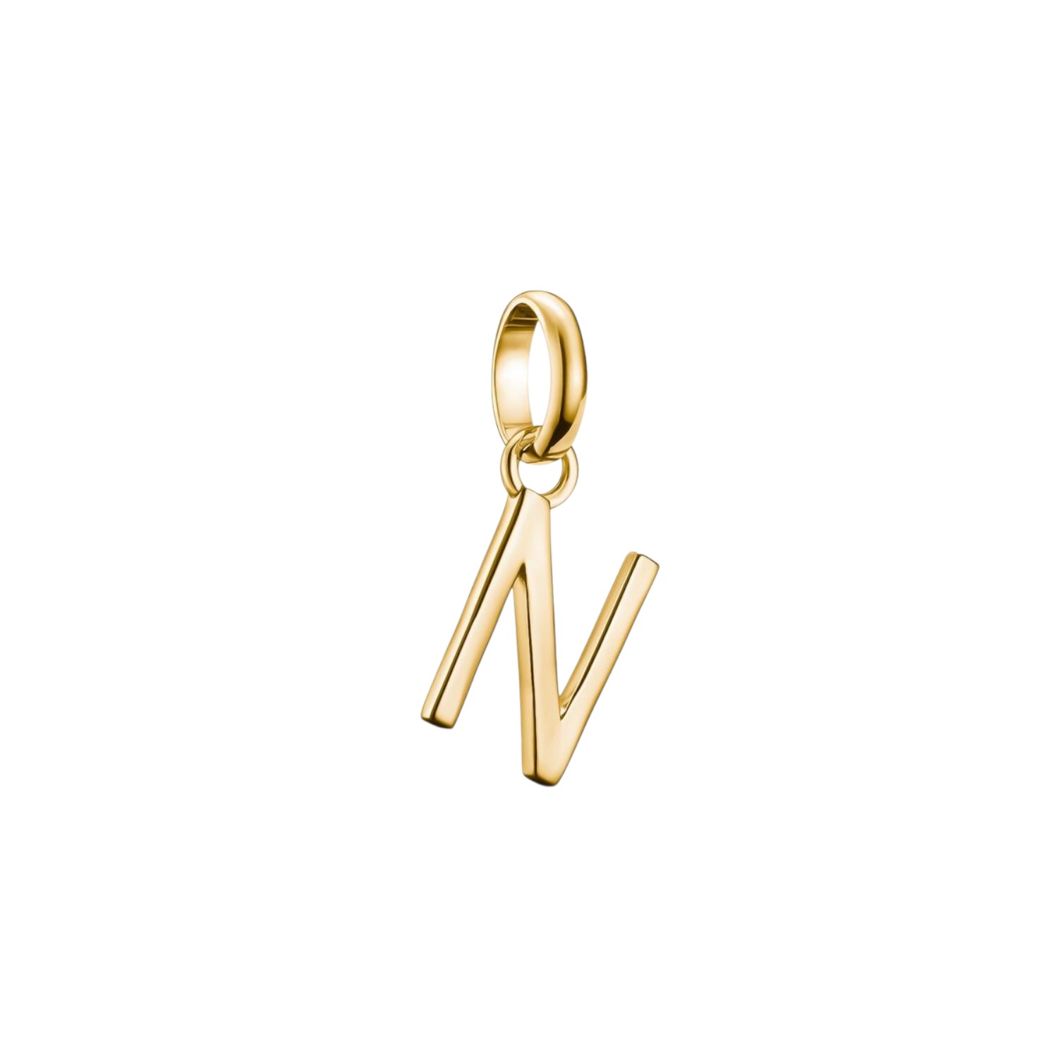 Thomas Sabo Charm-Anhänger Buchstabe N, 18k vergoldet, recyceltes 925 Silber, goldfarben, Damen 18x7mm
