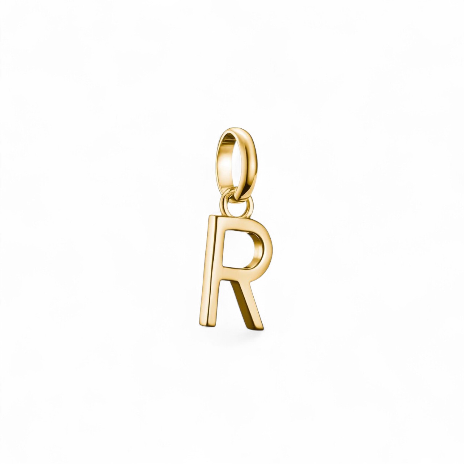 Thomas Sabo Charm-Anhänger Buchstabe R, 18k vergoldet, 925 Silber, goldfarben, für Damen und Kinder