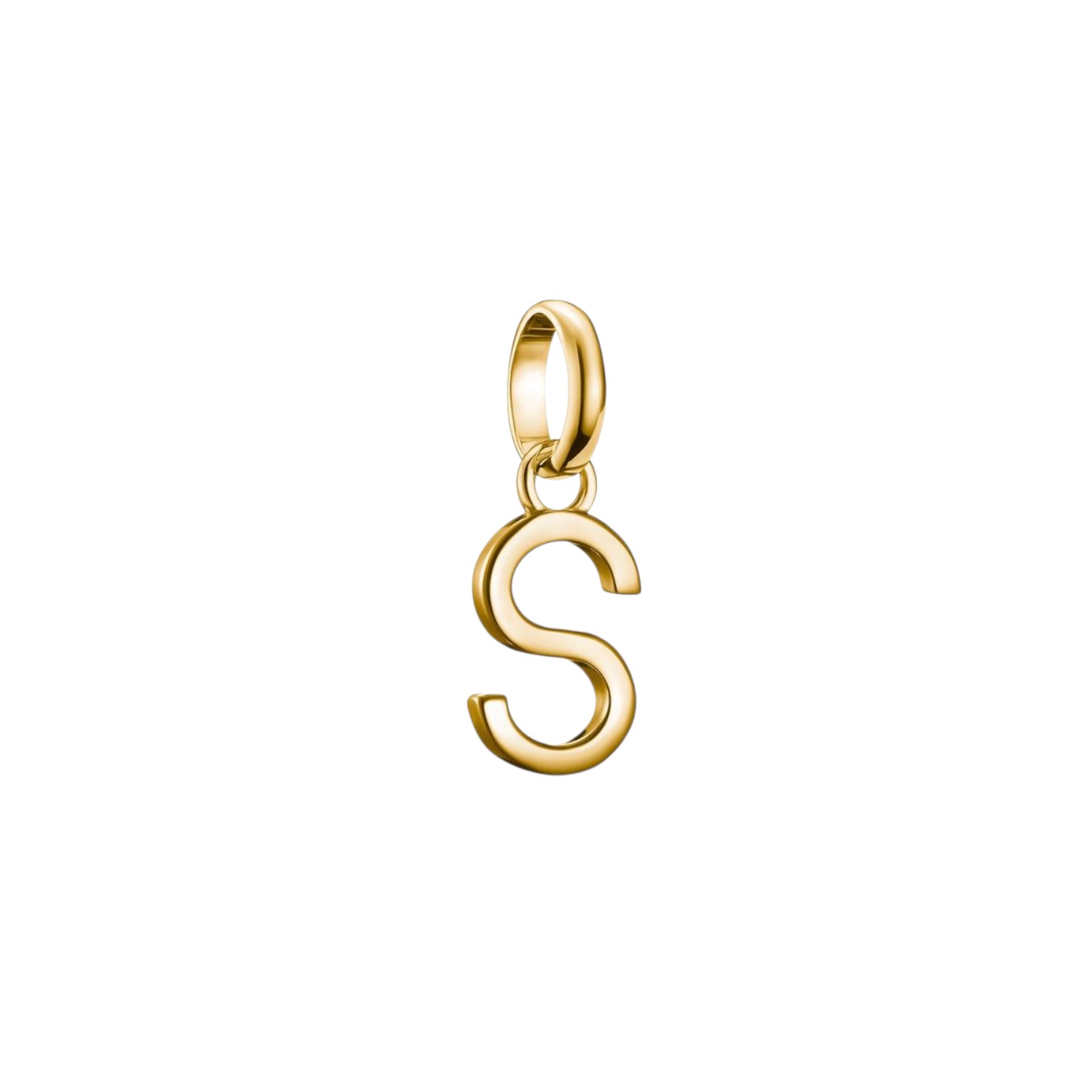Thomas Sabo Charm-Anhänger Buchstabe S aus 18k vergoldetem 925 Silber für Damen, goldfarben, 18x7mm