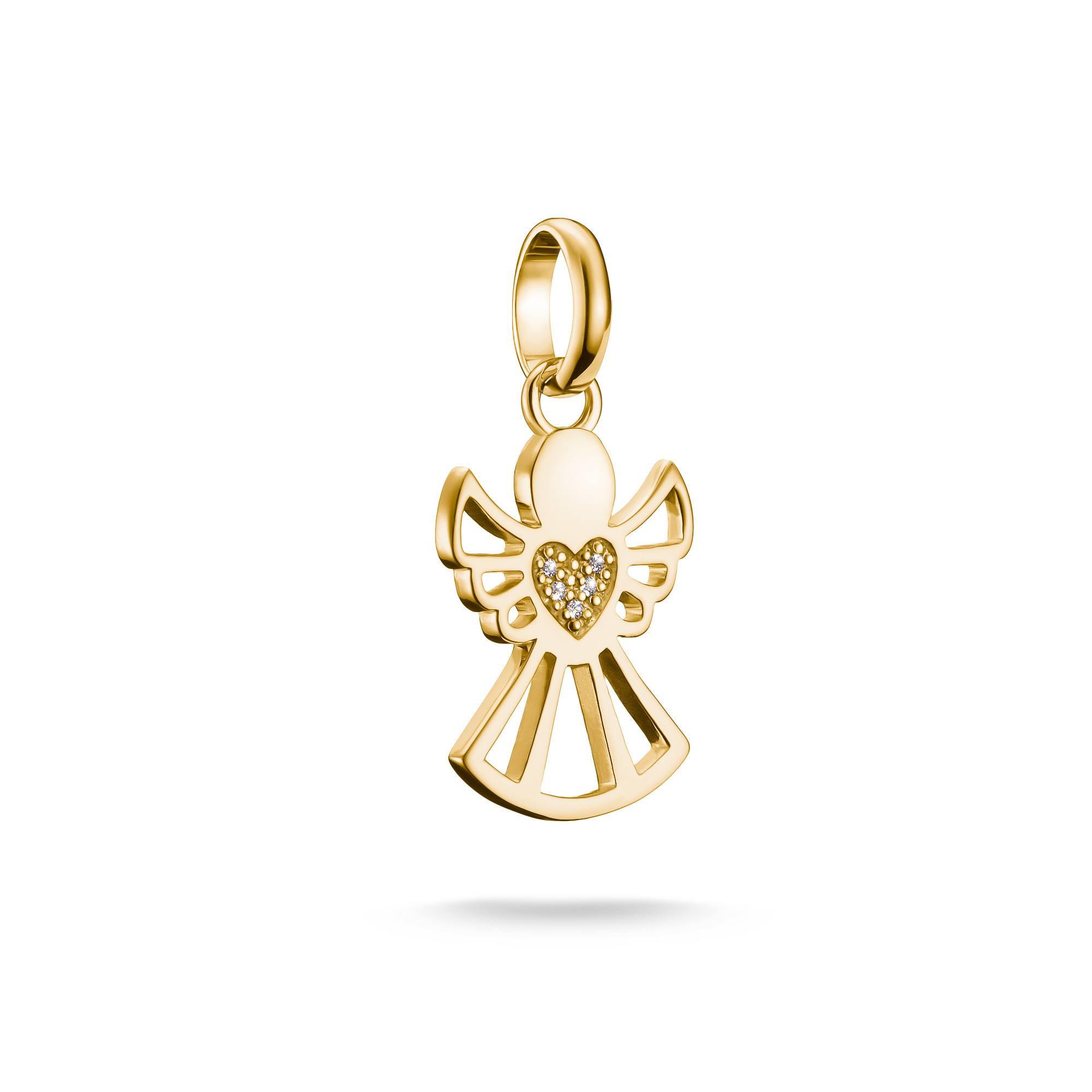 Thomas Sabo Charm-Anhänger "Beschützer der Liebe" aus vergoldetem Silber mit Zirkonia für Damen und Kinder