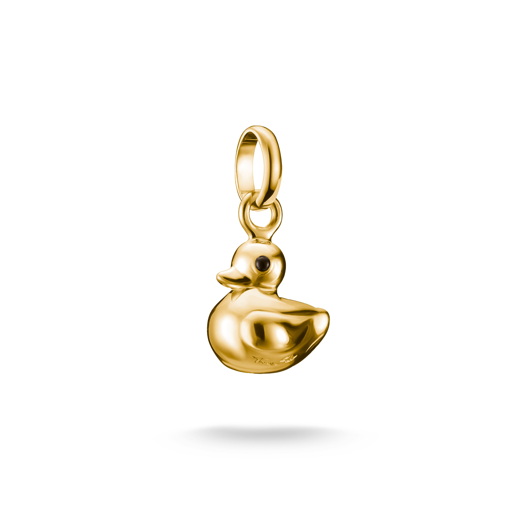 Thomas Sabo Charm-Anhänger Ente aus 925er Silber vergoldet in Gold für Damen und Kinder, 19x10mm