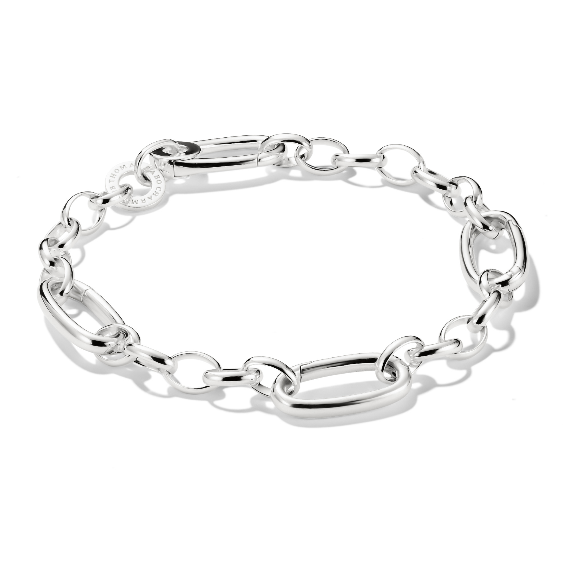 Thomas Sabo Charm-Armband aus 925 Silber mit 3 Connect Links für Damen, Herren und Kinder, 17 cm lang