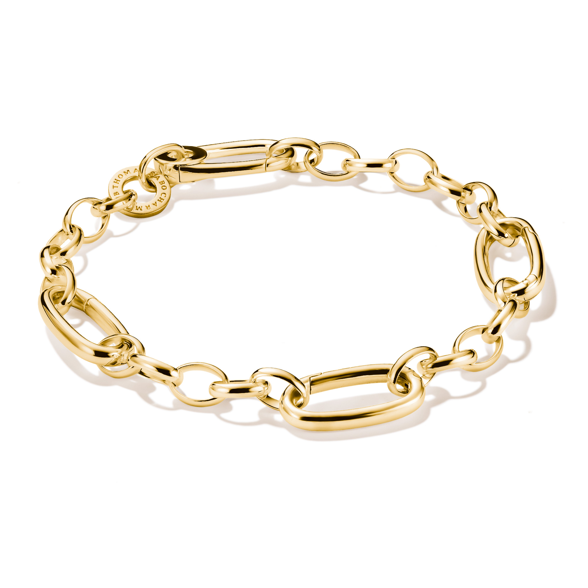 Thomas Sabo Charm-Armband, 925 Silber vergoldet, 17cm, Kettenlänge, Unisex