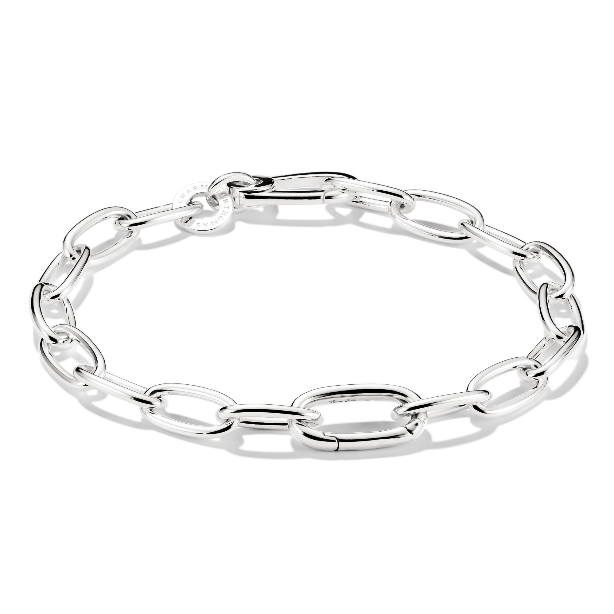 Thomas Sabo Charm-Armband mit Connect Link, 925 Silber, 19cm, für Damen, Herren und Kinder, silberfarben