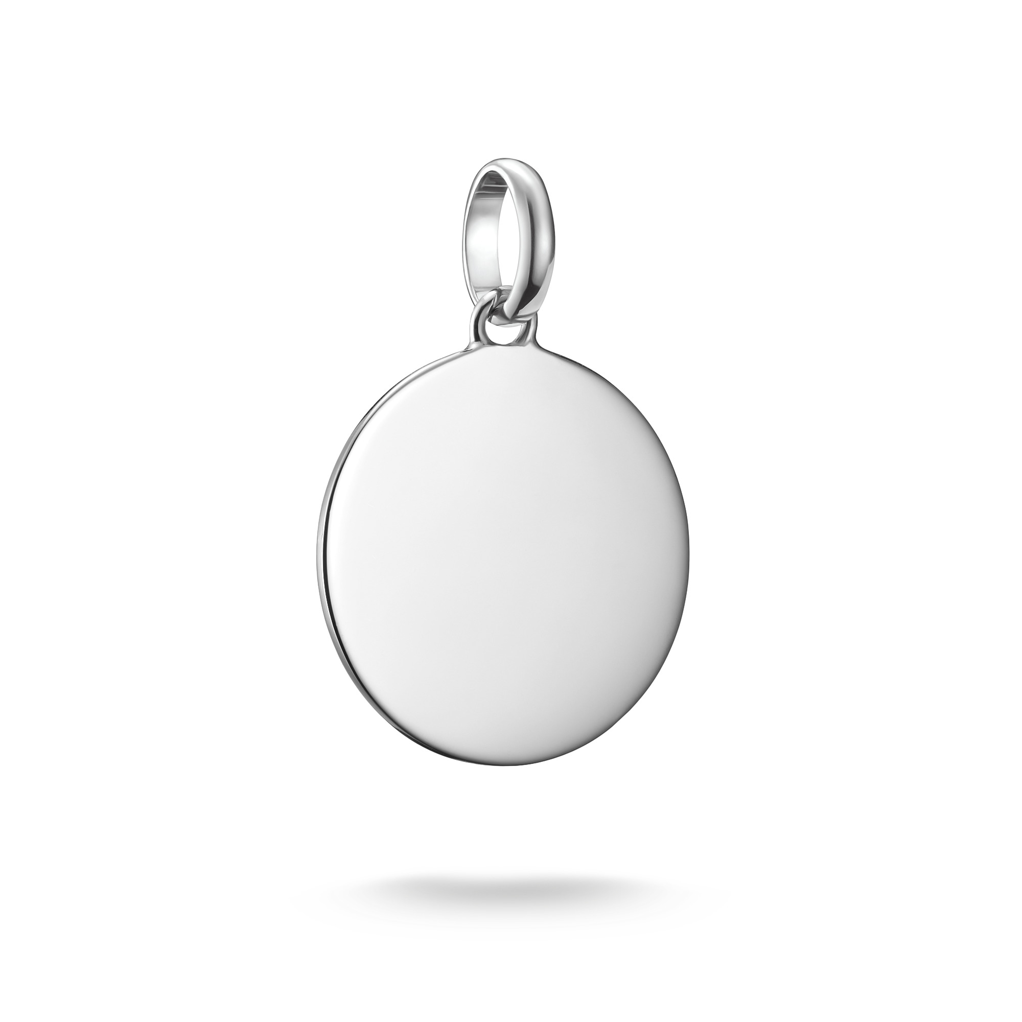 Thomas Sabo Charm-Anhänger Coin aus 925 Silber für Damen, Herren und Kinder, silberfarben, 17,5x25 mm