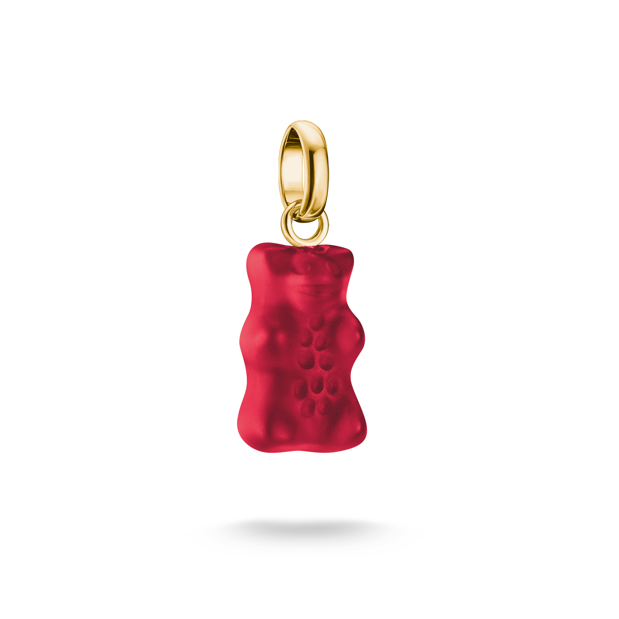 Thomas Sabo Anhänger 925 Silber vergoldet, 22,5x8,5mm, gold mit roten Akzenten