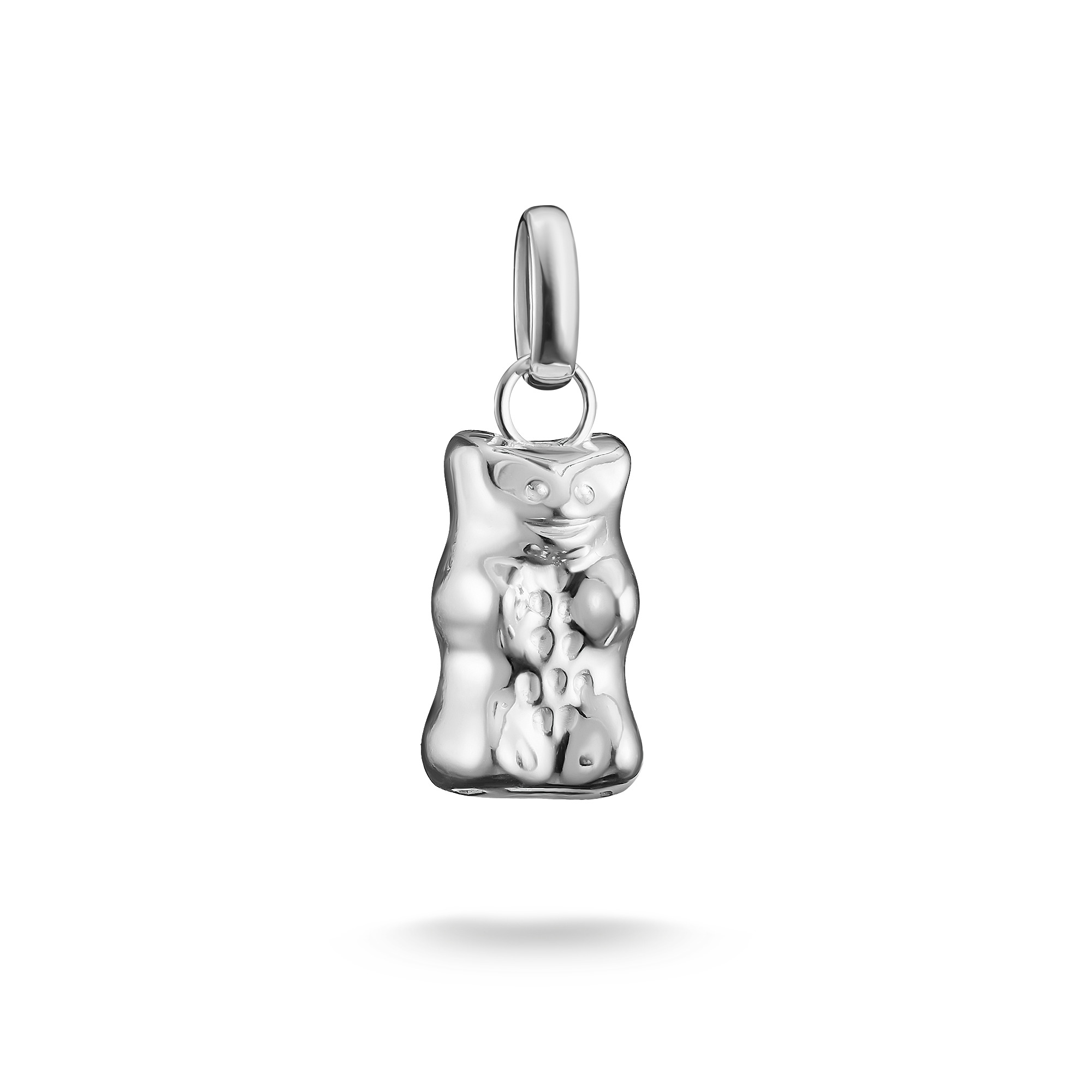 Thomas Sabo Charm-Goldbär-Anhänger aus 925 Silber für Damen und Kinder, silberfarben, 22,5x8,5mm