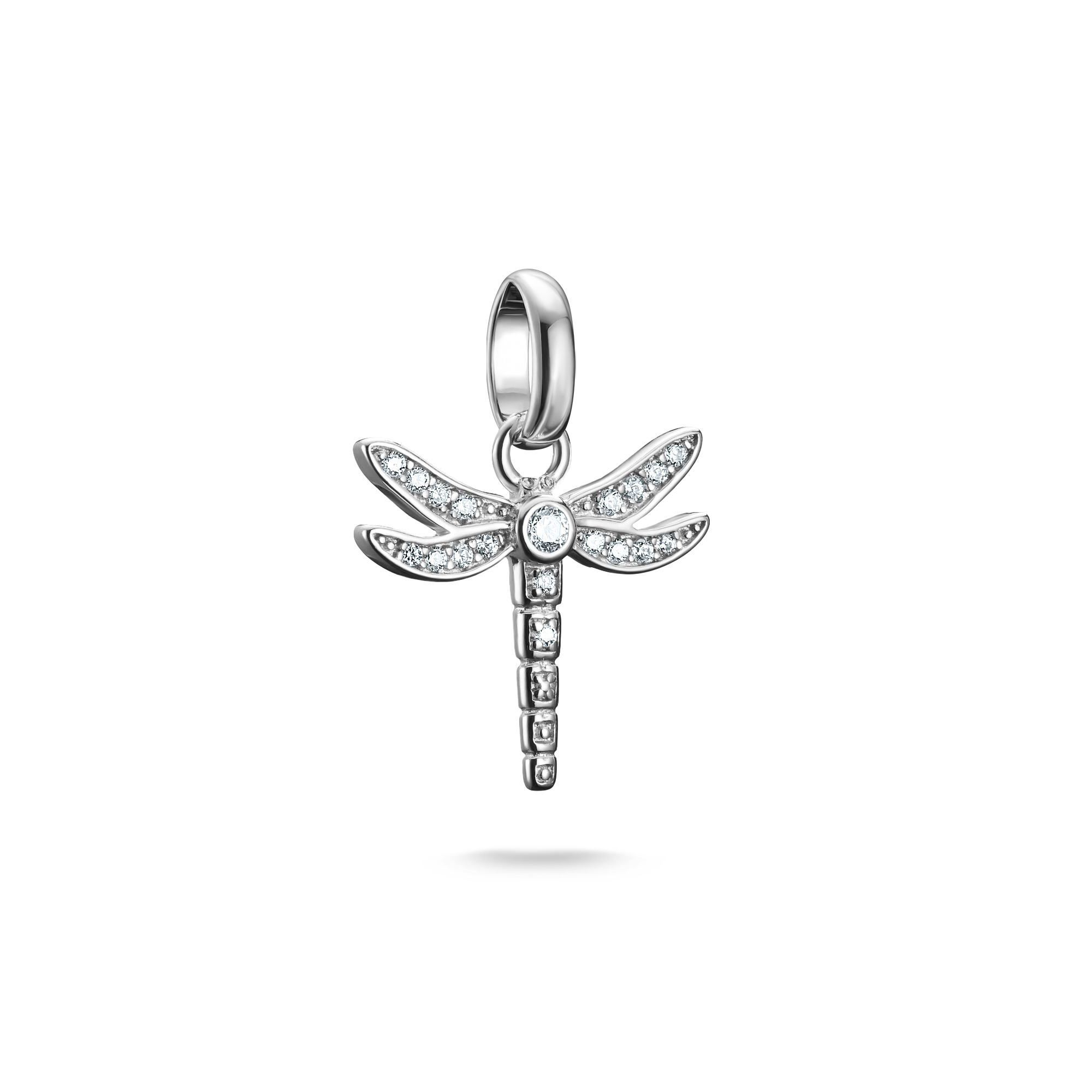 Thomas Sabo Charm-Anhänger Libelle aus 925 Silber mit Zirkonia für Damen und Kinder, 20x15,5mm