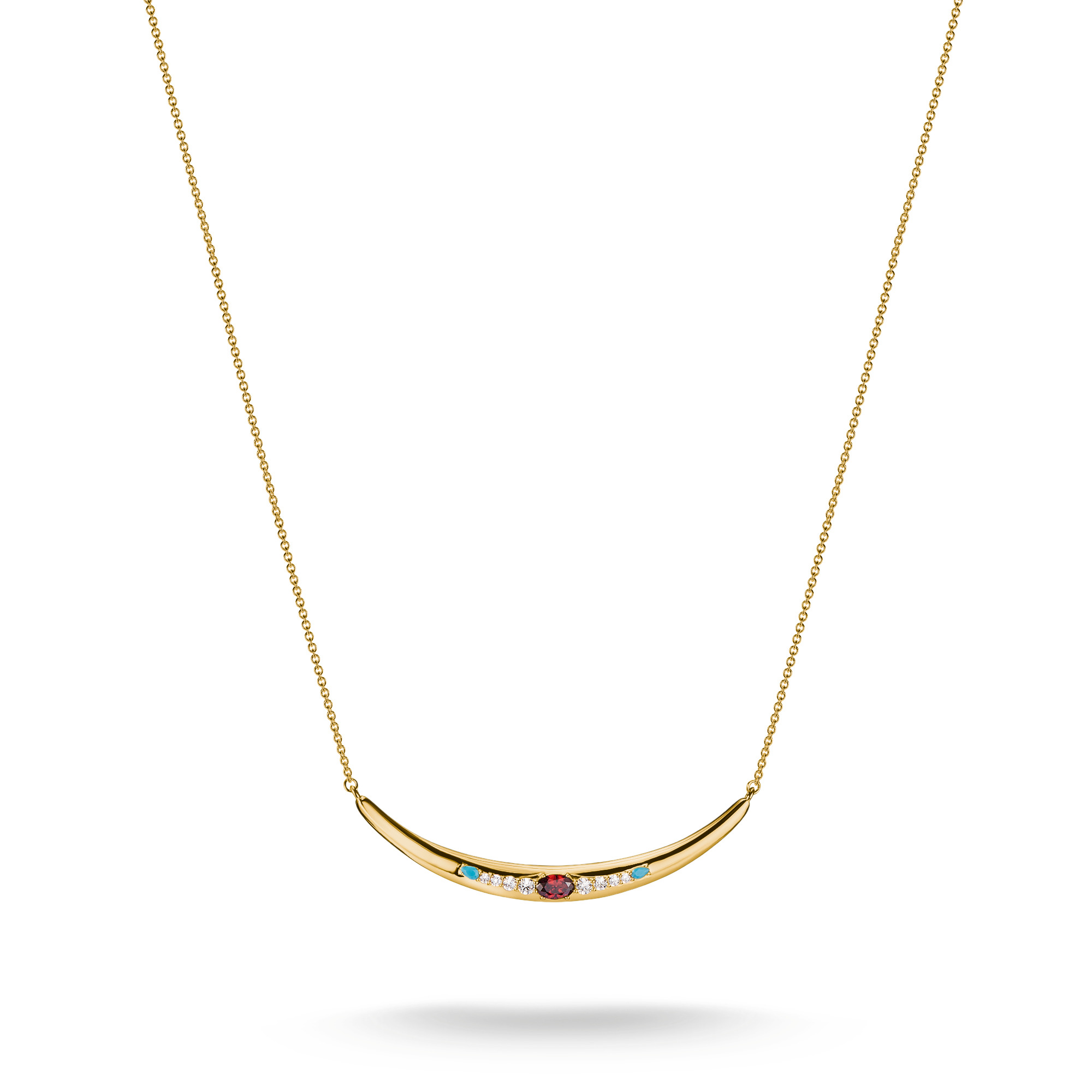 Thomas Sabo Kette Elyndra mit rotem Zirkoniastein, 18k vergoldet, 925 Silber, 40-45cm, Damen Schmuck