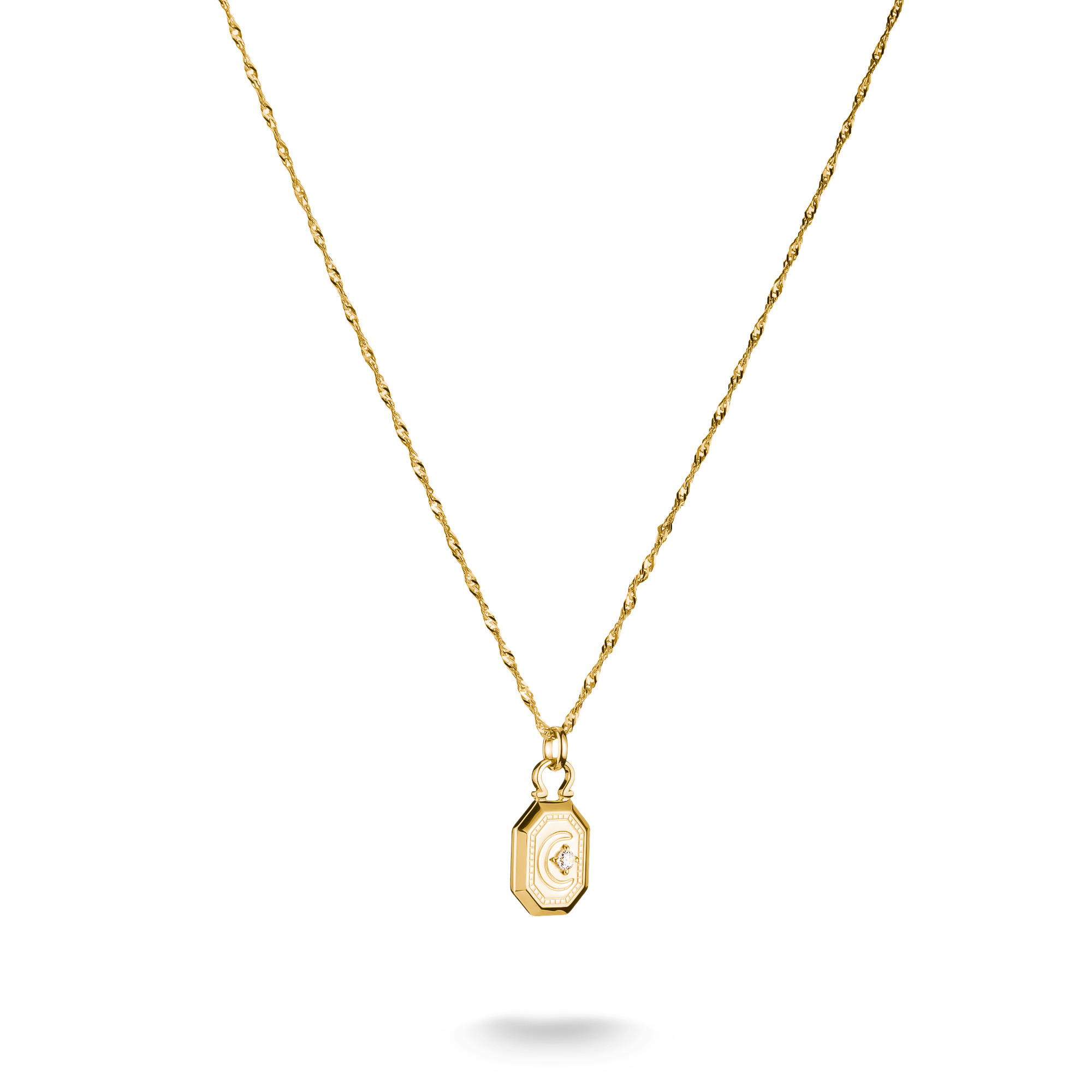 Thomas Sabo Elyndra Mondkette Damen 18k vergoldet 925 Silber Zirkonia goldfarben 45/47/50cm