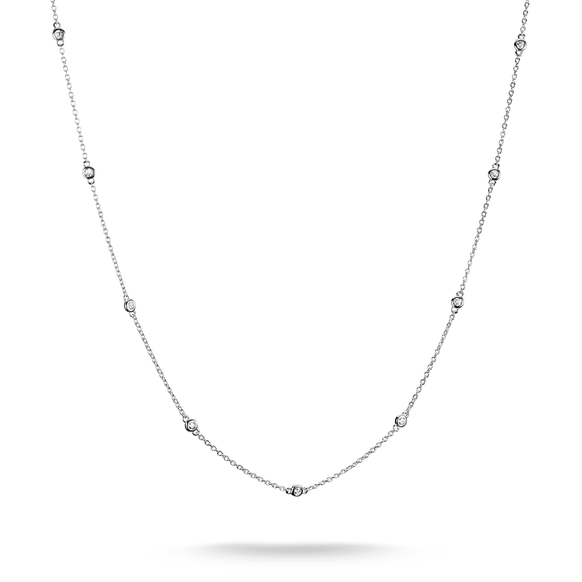 Thomas Sabo Damenkette aus 925 Silber mit weißen Zirkoniasteinen, 45-50 cm, silberfarben