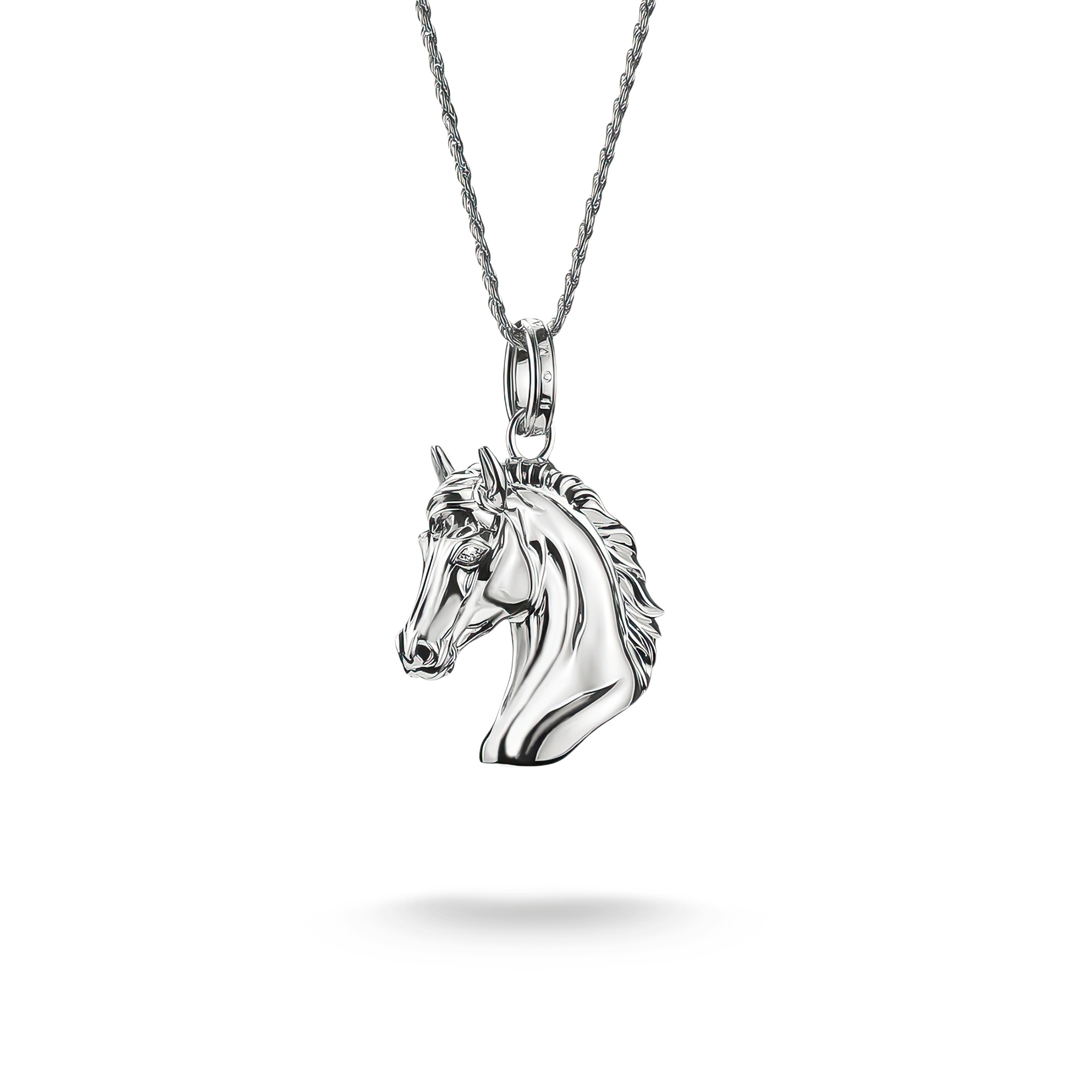 Thomas Sabo Kette Pferdekopf Zirkonia Elyndra 925 Silber Damen 50cm silberfarben