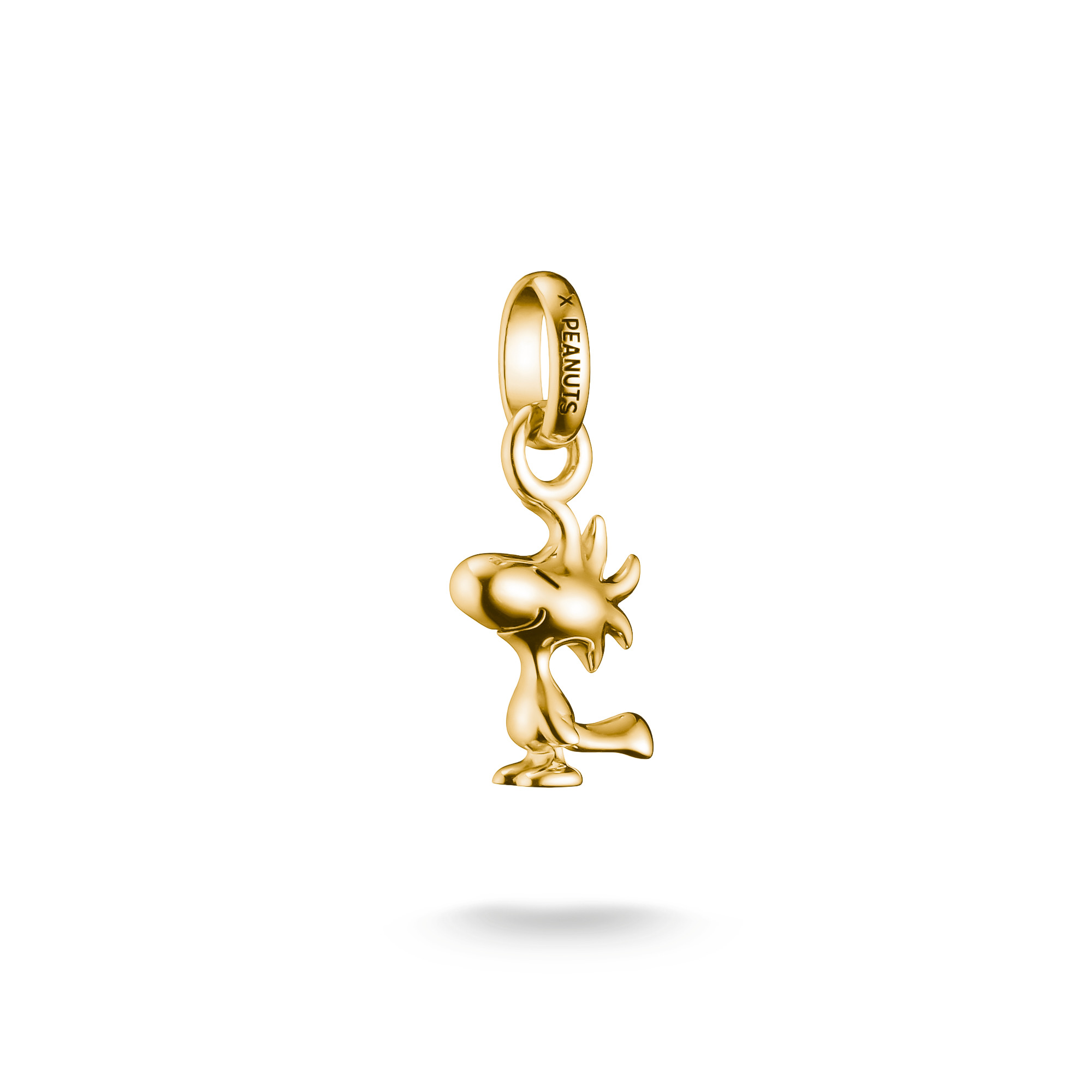 Thomas Sabo Charm-Anhänger Woodstock Connect PEANUTS vergoldet für Damen & Kinder, 925 Silber, goldfarben
