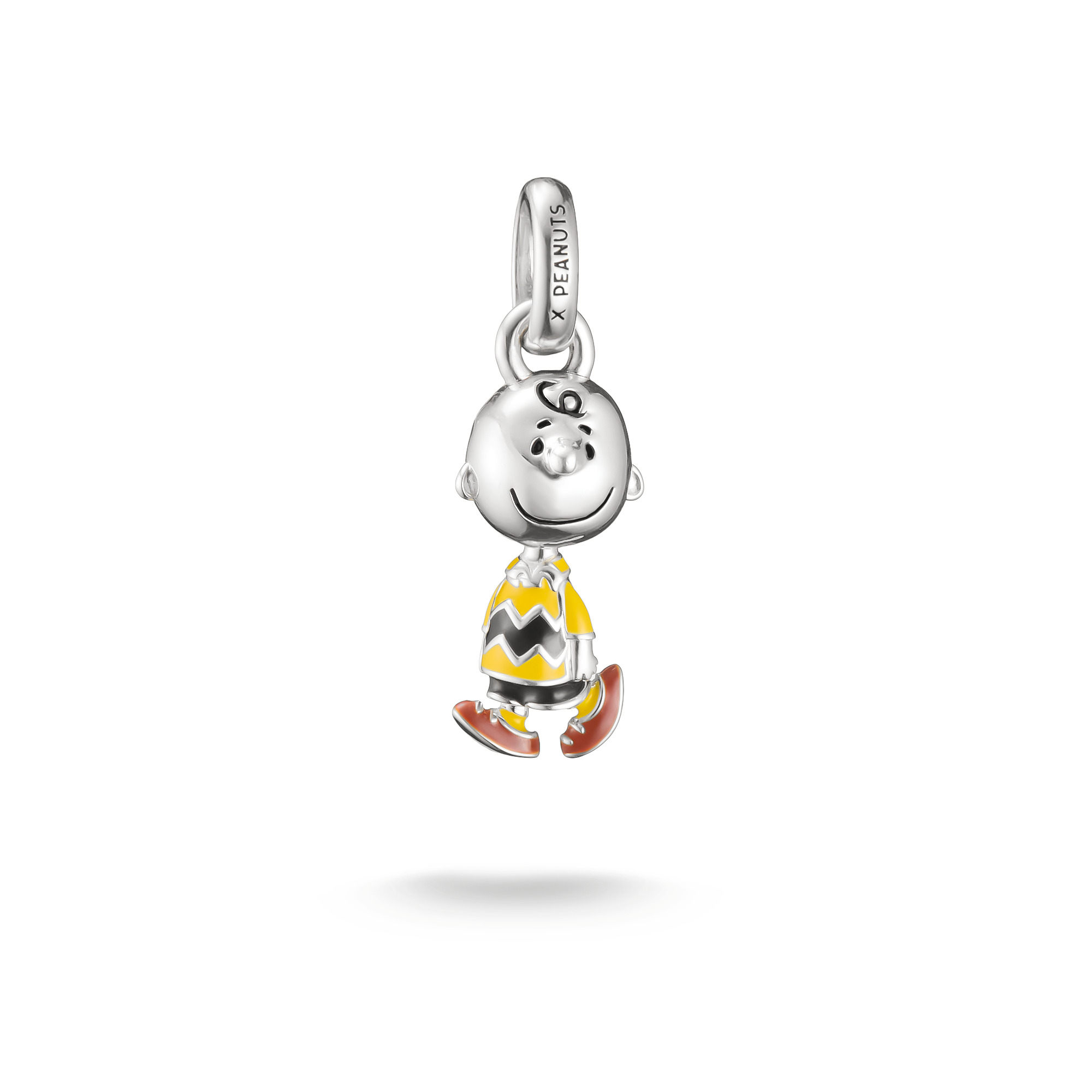 Thomas Sabo Charm-Anhänger Charlie Brown PEANUTS, silberfarben, 925er Silber, für Damen und Kinder, 7x23mm