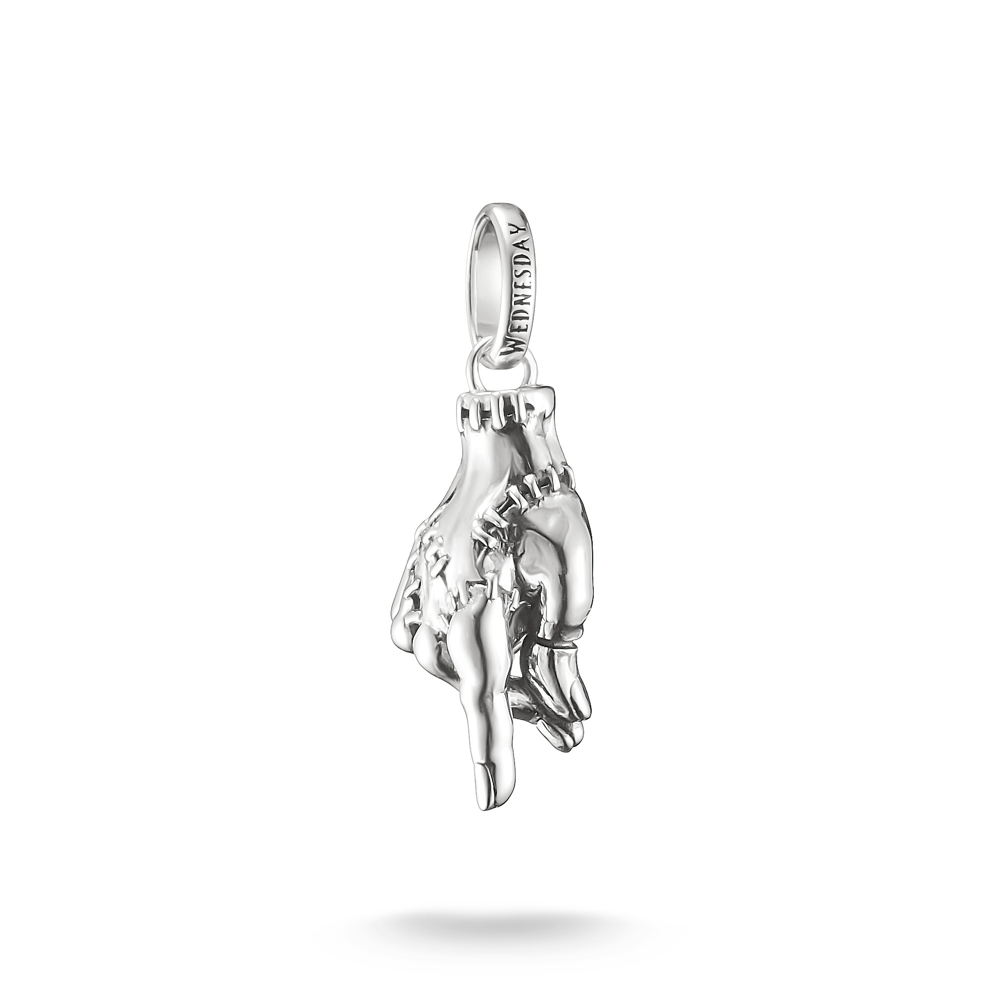 Thomas Sabo Charm-Anhänger Wednesday eiskaltes Händchen, 925 Silber, geschwärzte Optik, Damen, 25mm x 9,5mm