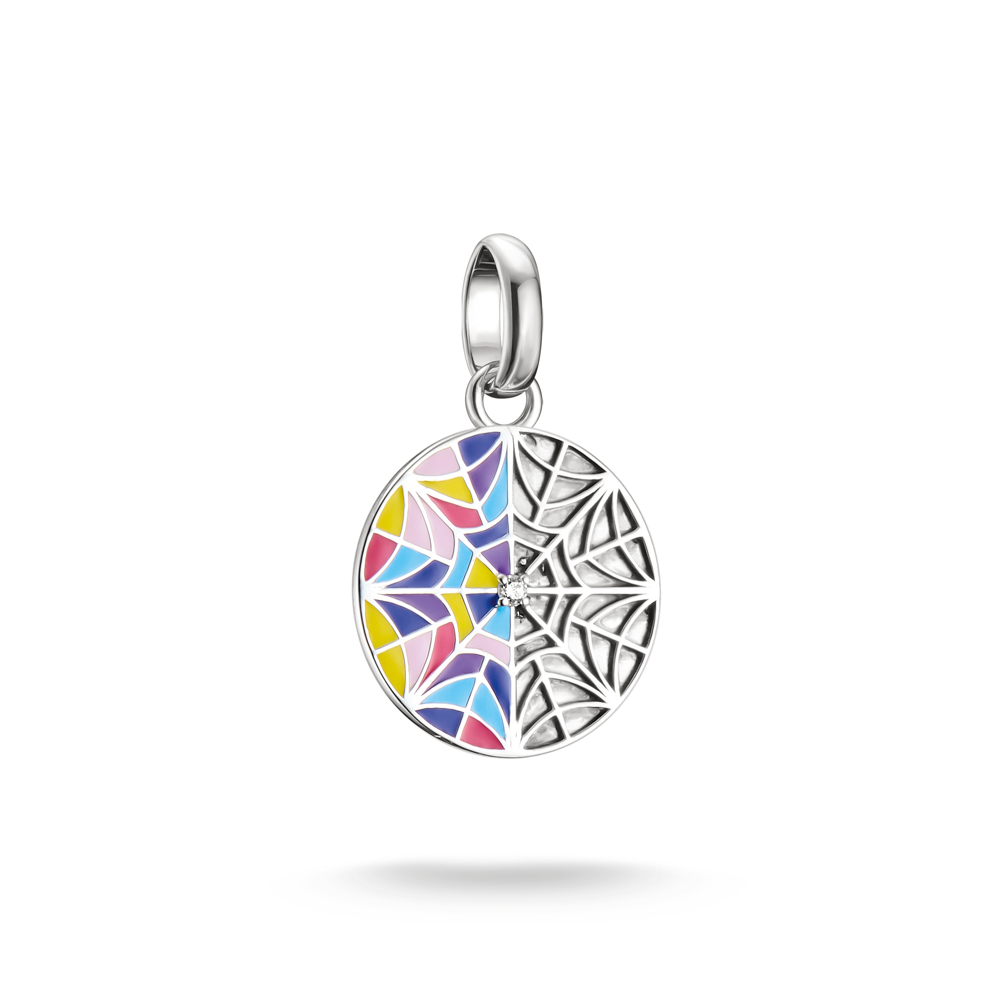 Thomas Sabo Charm-Anhänger Wednesday Fenster, 925 Silber, bunt, Zirkonia, 21mm x 14mm, Damen Schmuck