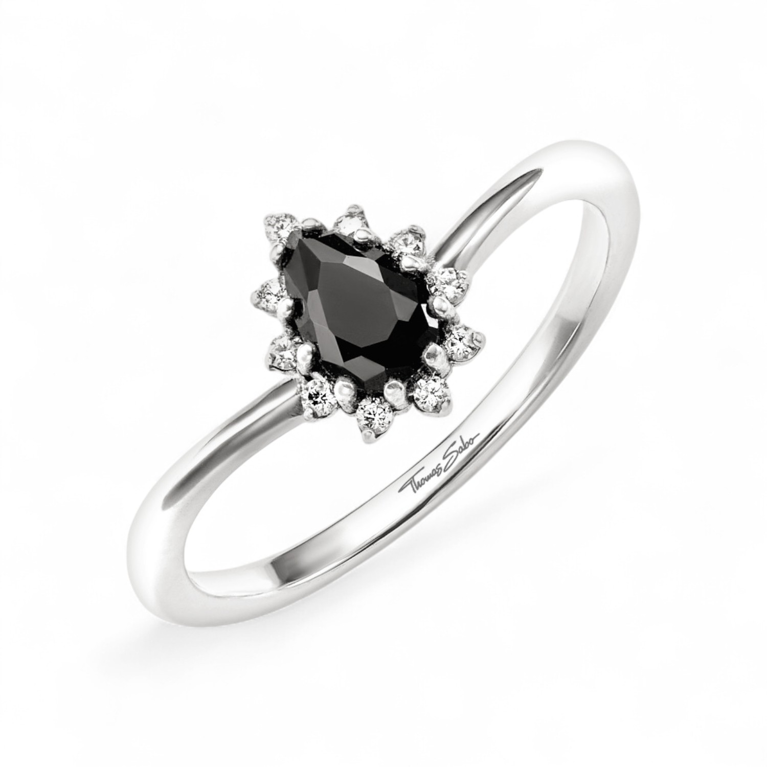 Thomas Sabo Ring True Romance mit Zirkonia in Silber, tropfenförmig, Damen Ohrschmuck, Größe 54