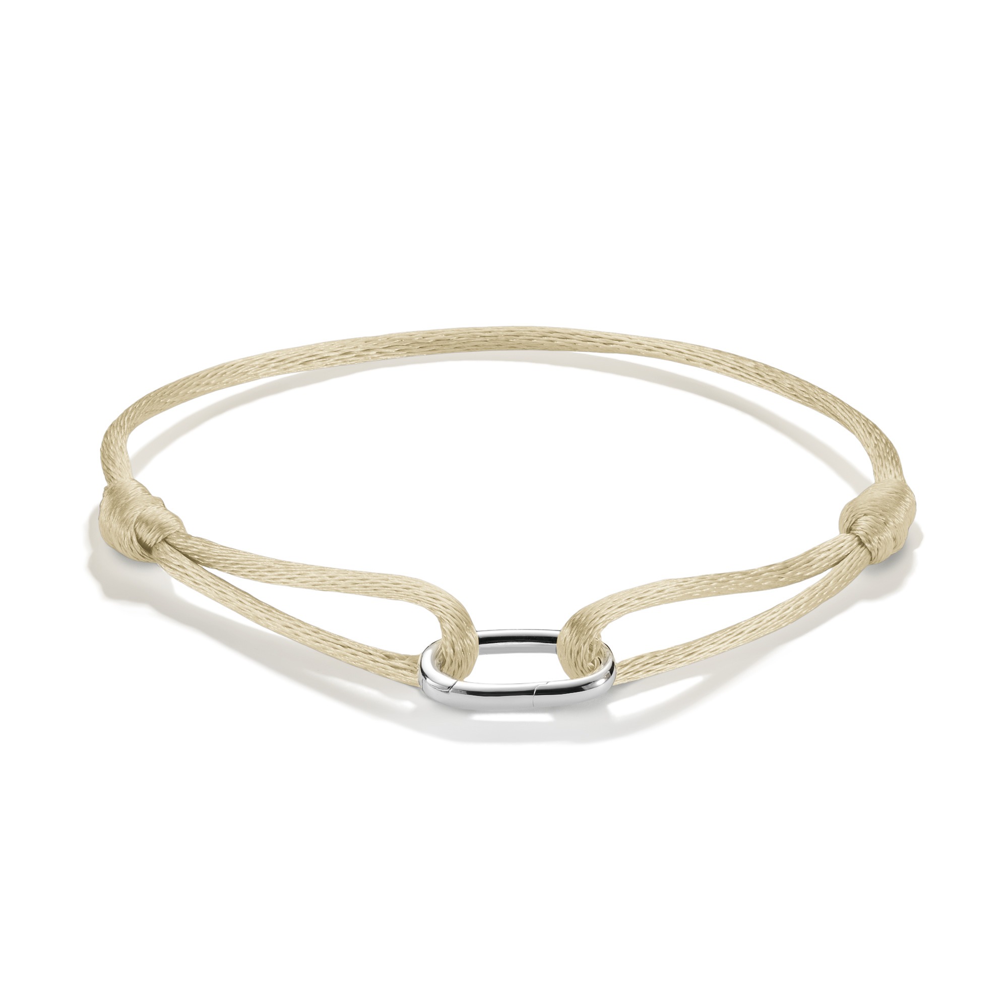 Thomas Sabo Textilarmband beige für Damen aus 925er Silber, 14-24cm, ideal für Armbanduhr