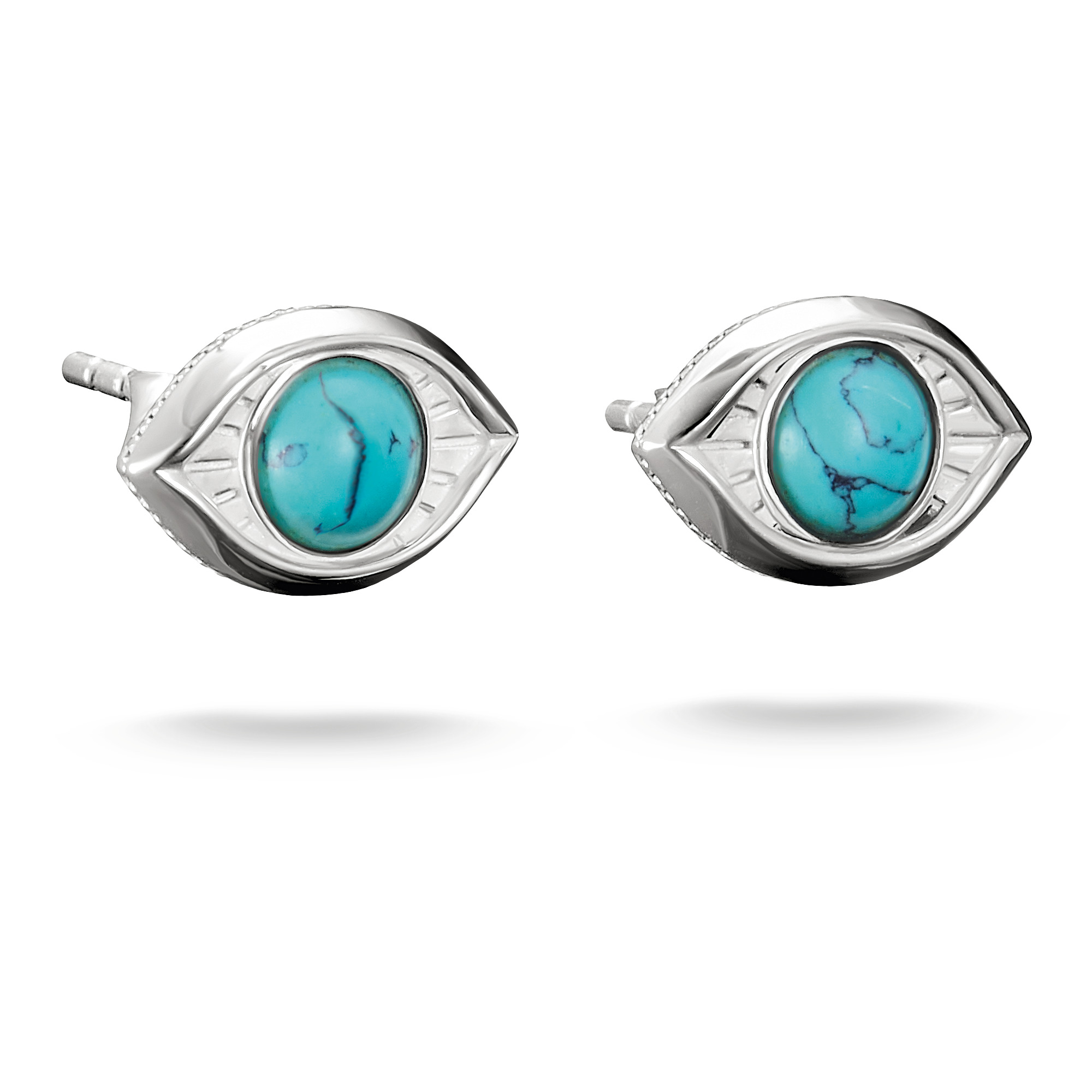 Thomas Sabo Ohrstecker Elyndra mit Türkis-Imitat, Silber 925, Damen, 11,5x7mm, blau-silberfarben