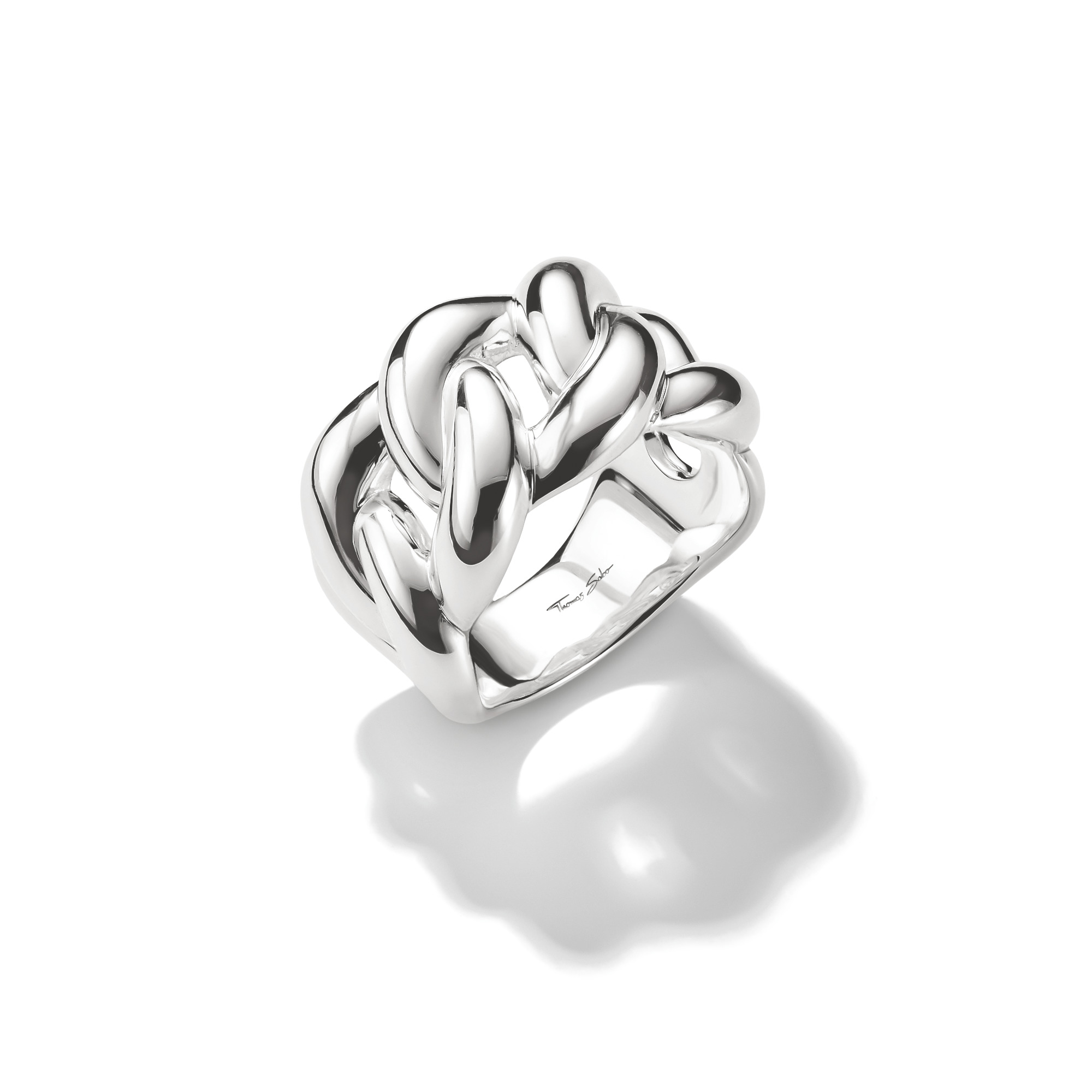 Thomas Sabo Ring Geflochten Bold Elegance aus 925er Silber für Damen, Größe 54, silberfarben