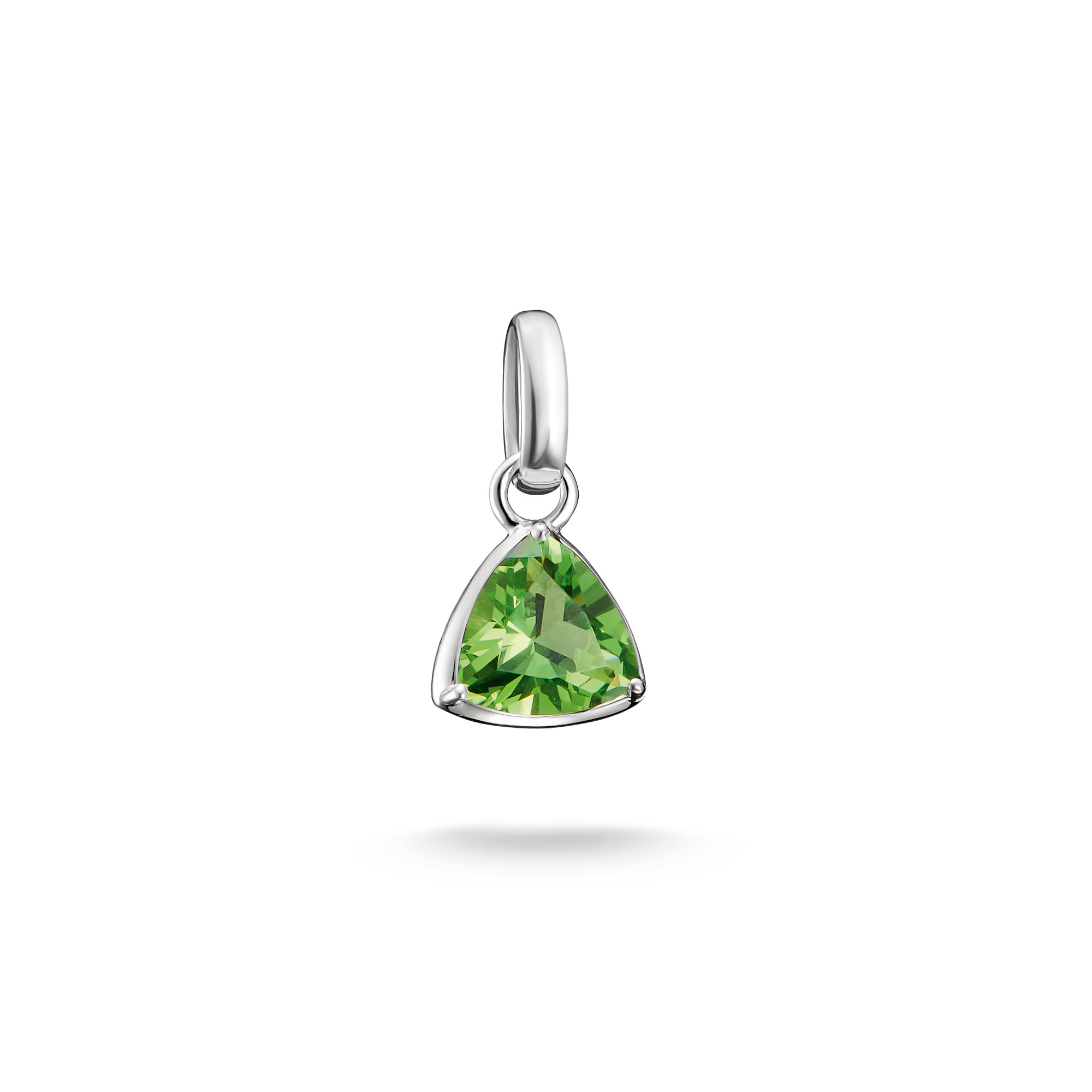 Thomas Sabo Charm-Anhänger Geburtsstein August aus 925 Silber mit grünem Glas-Keramik Stein für Damen