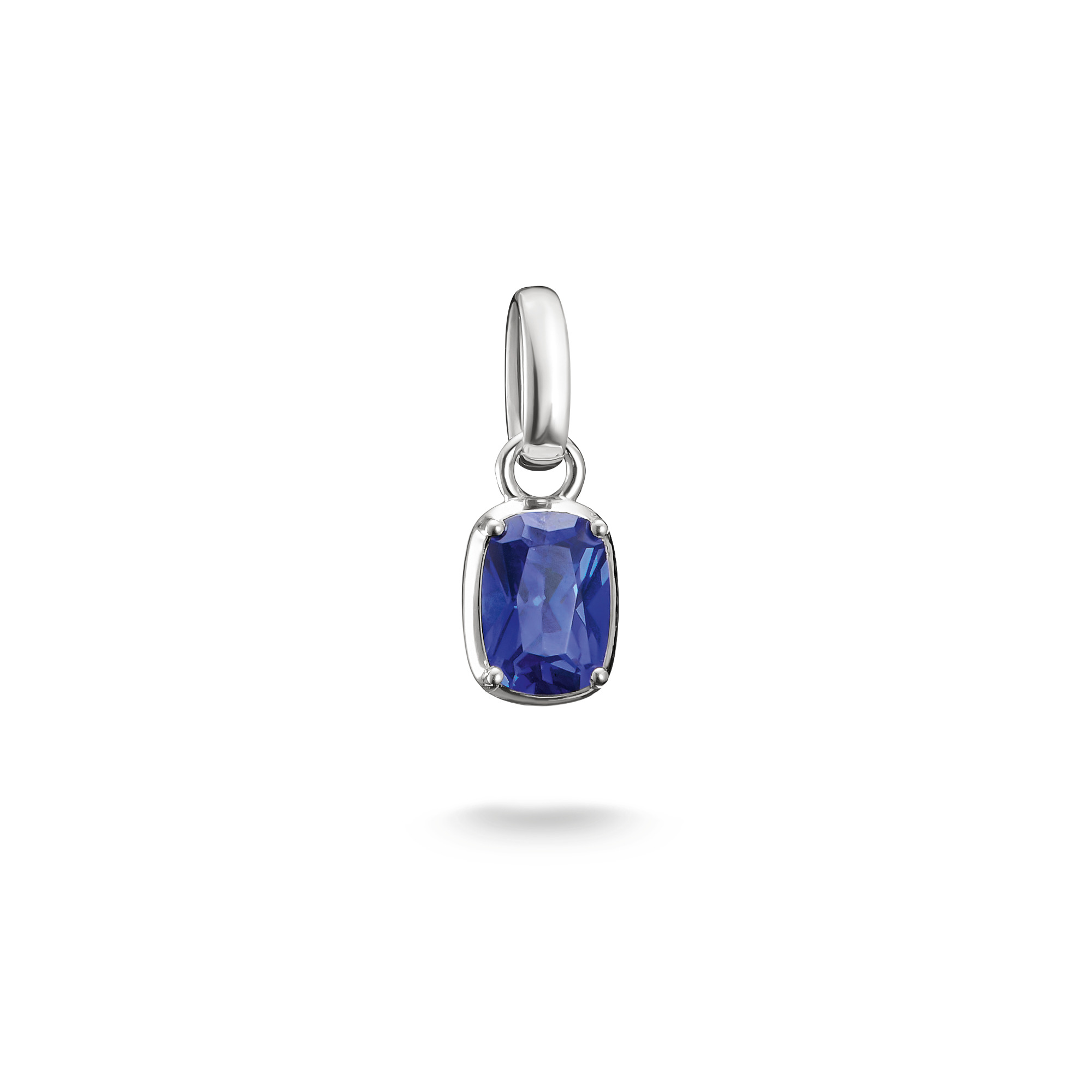 Thomas Sabo Charm-Anhänger Geburtsstein September für Damen, silberfarben mit blauem Akzent, 925er Silber