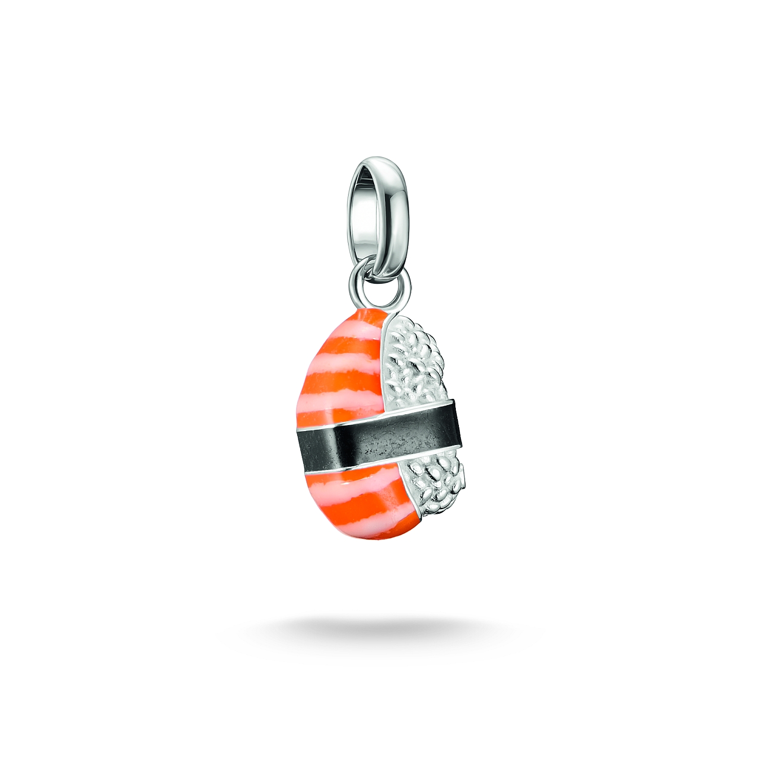 Thomas Sabo Charm-Anhänger Nigiri-Sushi aus 925 Silber für Damen, silber-orange, 8x20mm