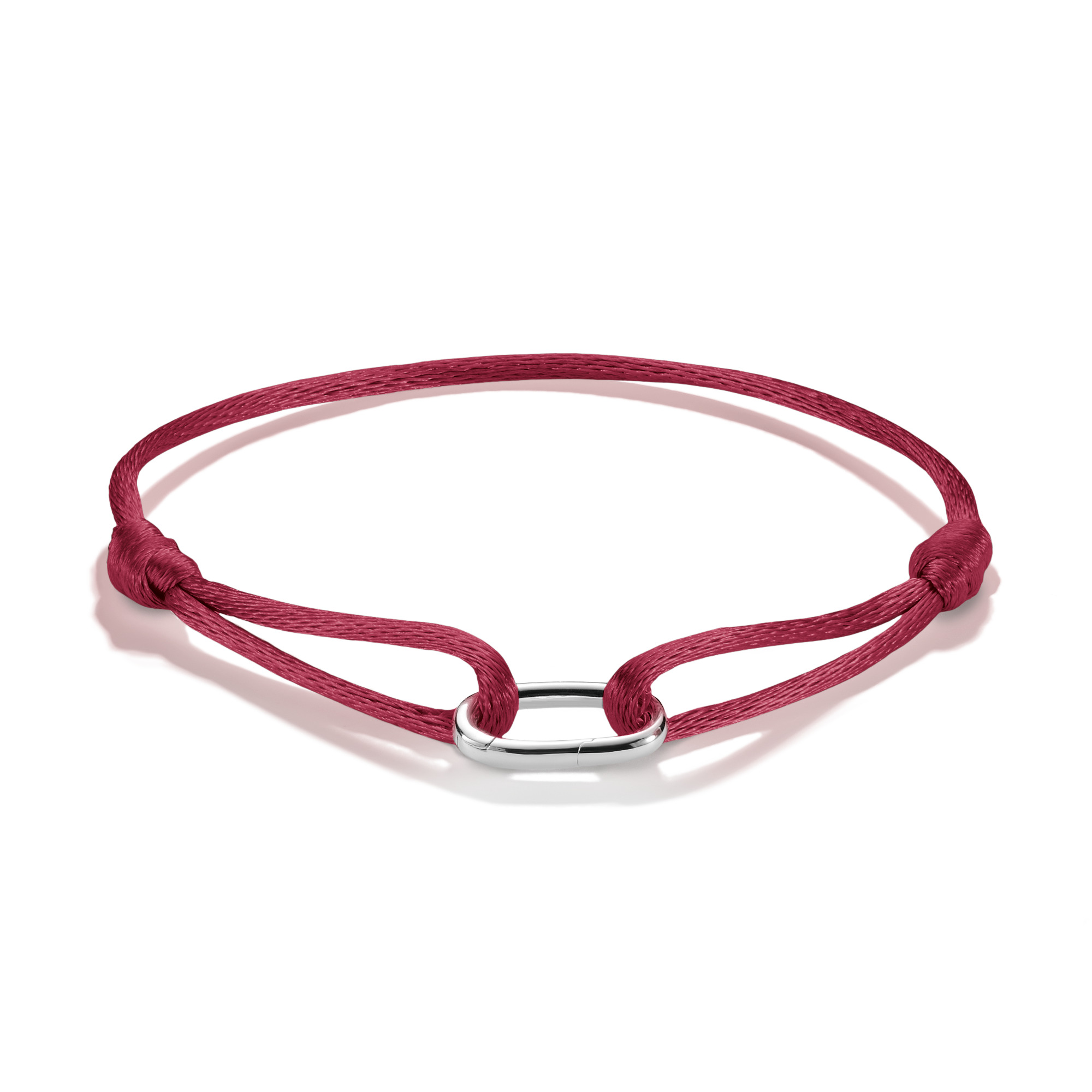 Thomas Sabo Textilarmband rot aus 925 Silber für Damen, Armschmuck, verstellbar 14-24 cm