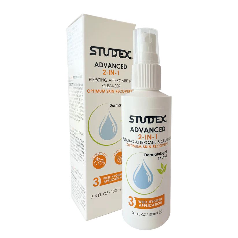STUDEX Advanced 2 in 1 Piercing Aftercare & Cleanser 100ml für optimale Pflege und Hygiene
