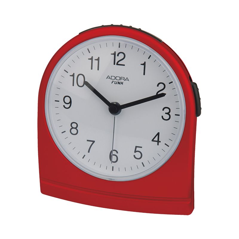 Adora Funkwecker rot, weiß, 11cm, Kunststoff, Funk-Analog, für alle