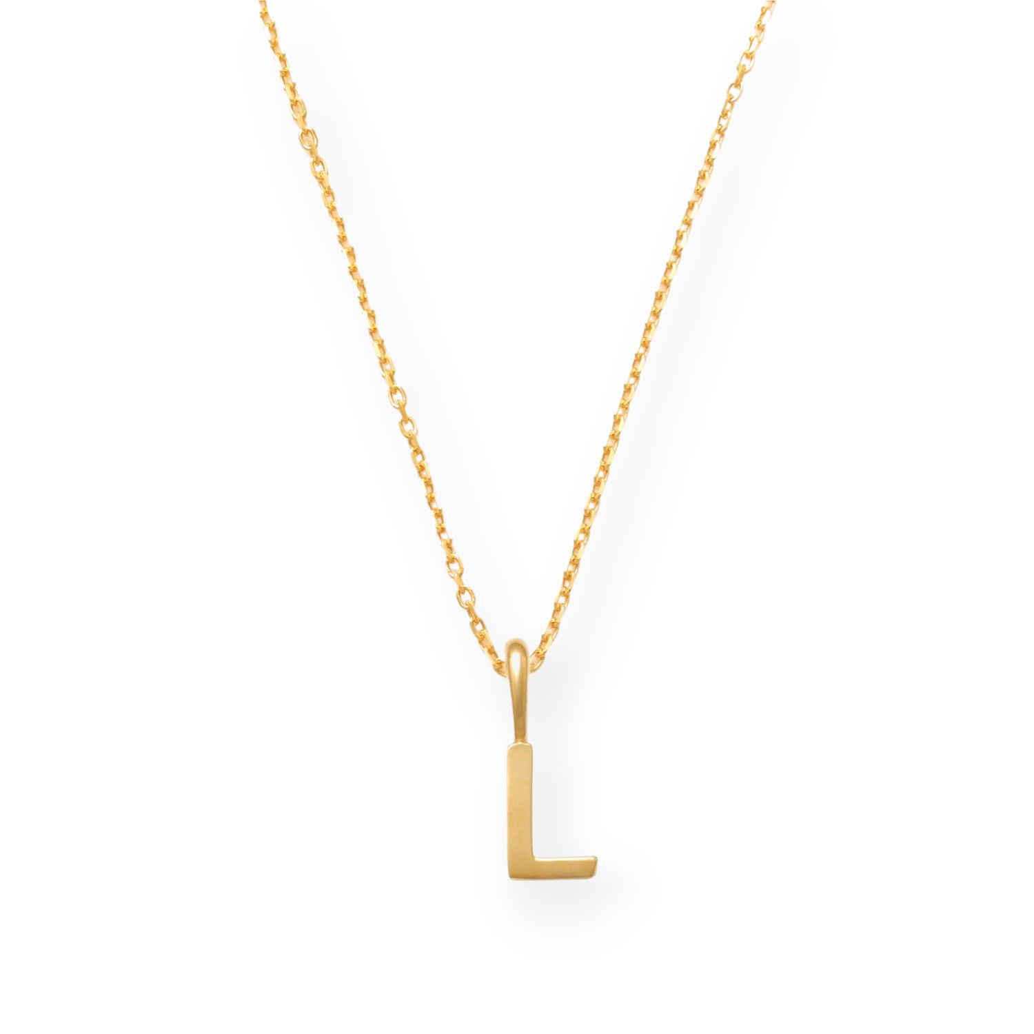 Manuela Carl 14 Karat Goldkette mit Buchstabe L für Damen, 40/42/45 cm, elegantes Design in Goldfarben