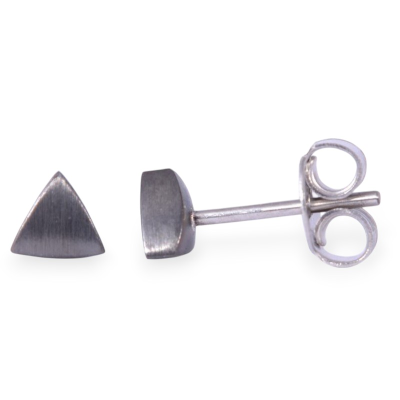 Ernstes Design Ohrschmuck für Damen, Edelstahl schwarz, 4mm