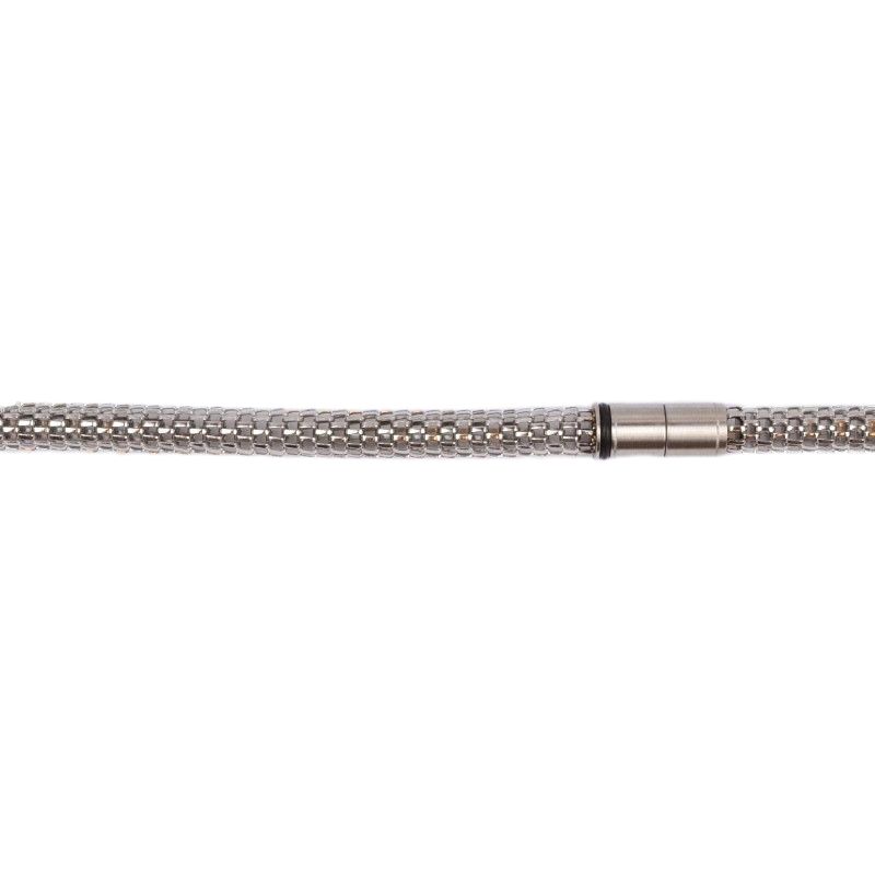 Ernstes Design Damen Kette 45cm mit Magnetverschluss, Edelstahl silber & rotgoldfarben