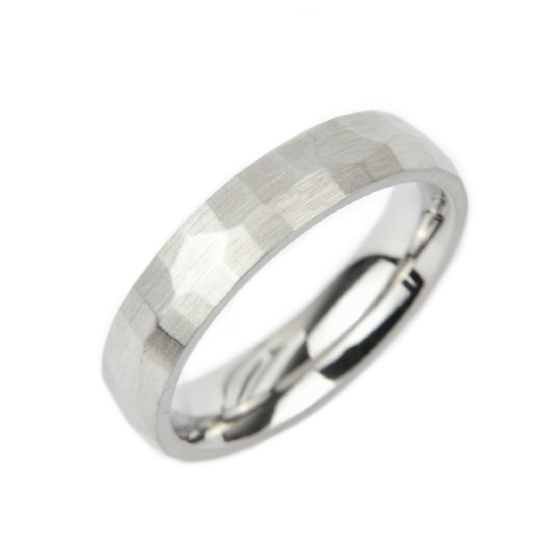 Ernstes Design Edelstahlring 5mm breit, silberfarben, mattiert, für Herren und Damen, Ringgröße 63