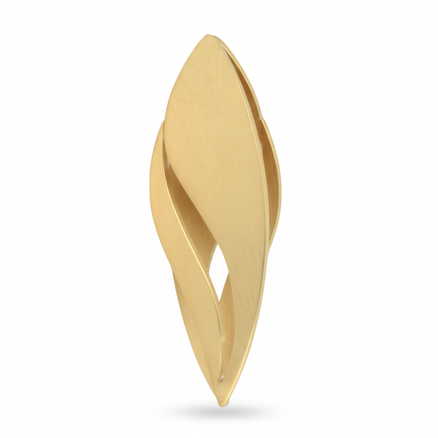 Ernstes Design Damen Anhänger aus mattiertem und poliertem Gelbgold, 2,8 cm, Edelstahl/PVD goldfarben