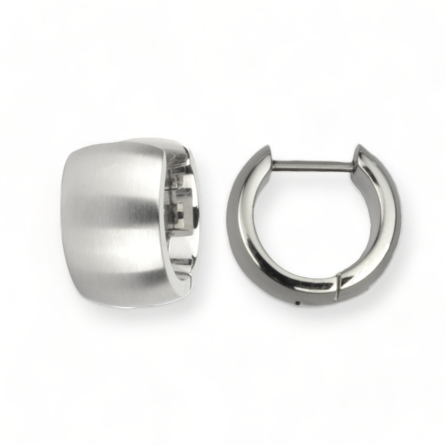 Ernstes Design Scharniercreole Ø12,8mm Edelstahl silber für Damen und Herren