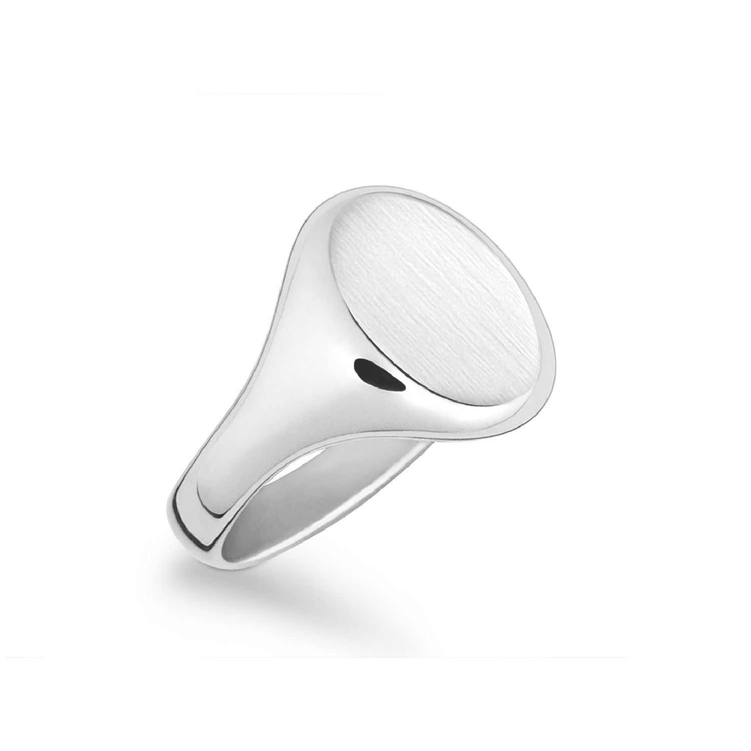 Quinn Siegelring aus 925er Silber für Herren und Damen, gravierbar, 16,5 mm breit, Ringgröße 60, silberfarben