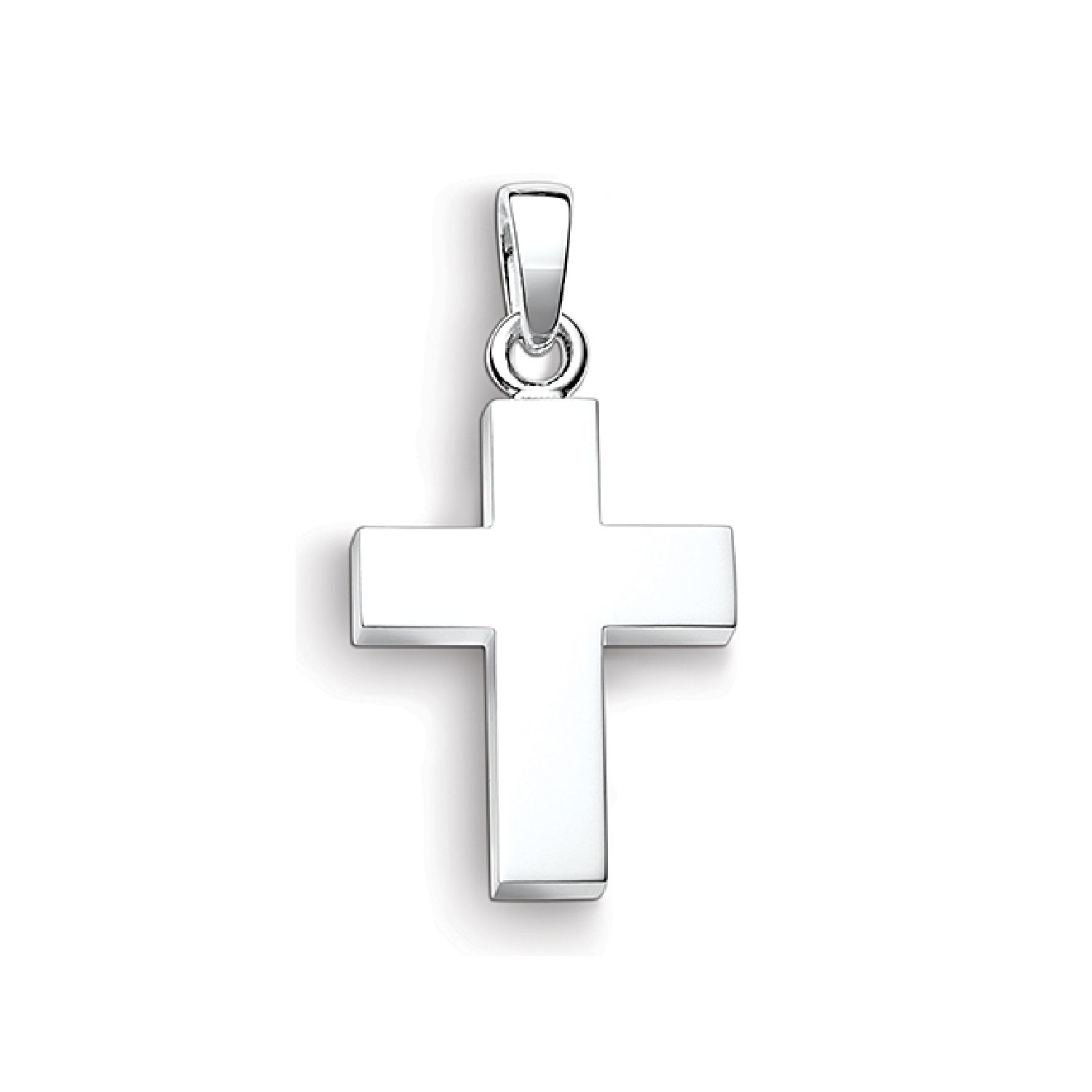 Quinn Silber Kreuz Anhänger 925 für Herren und Damen, poliert, 19x14mm, stilvolles Schmuckstück