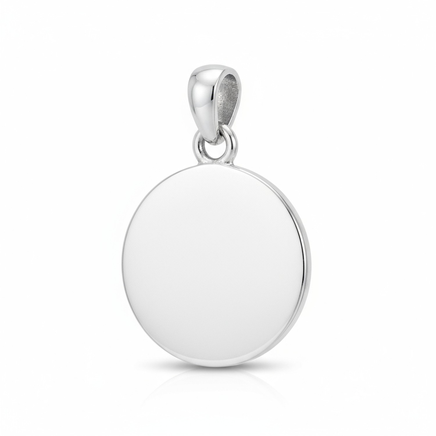Quinn Anhänger Gravurplatte aus 925 Silber, 14mm, für Damen, Herren und Kinder, silberfarben