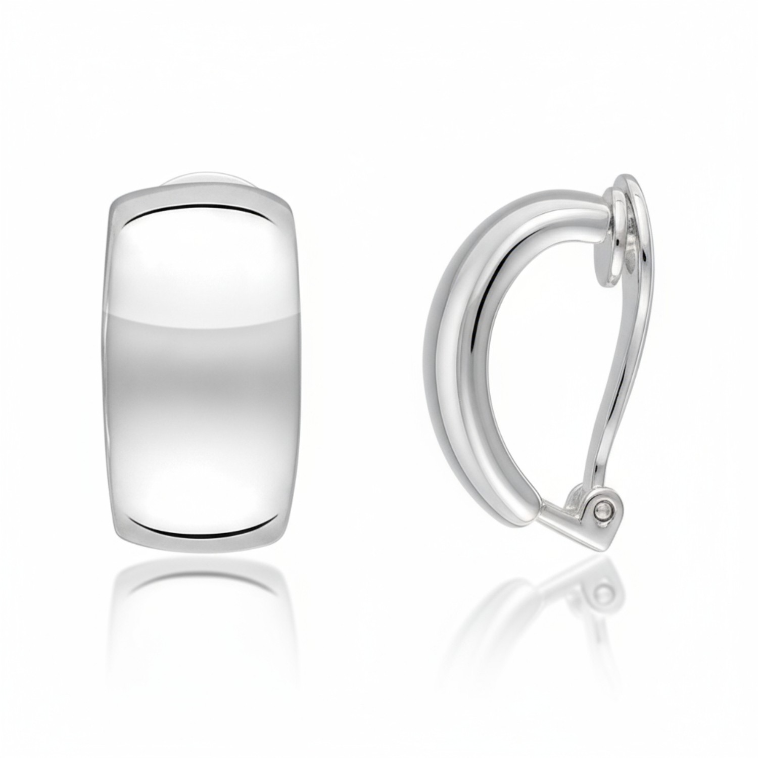 Quinn Ohrclips aus 925 Silber für Damen, silberfarben, 9,4x18,4mm, eleganter Ohrschmuck