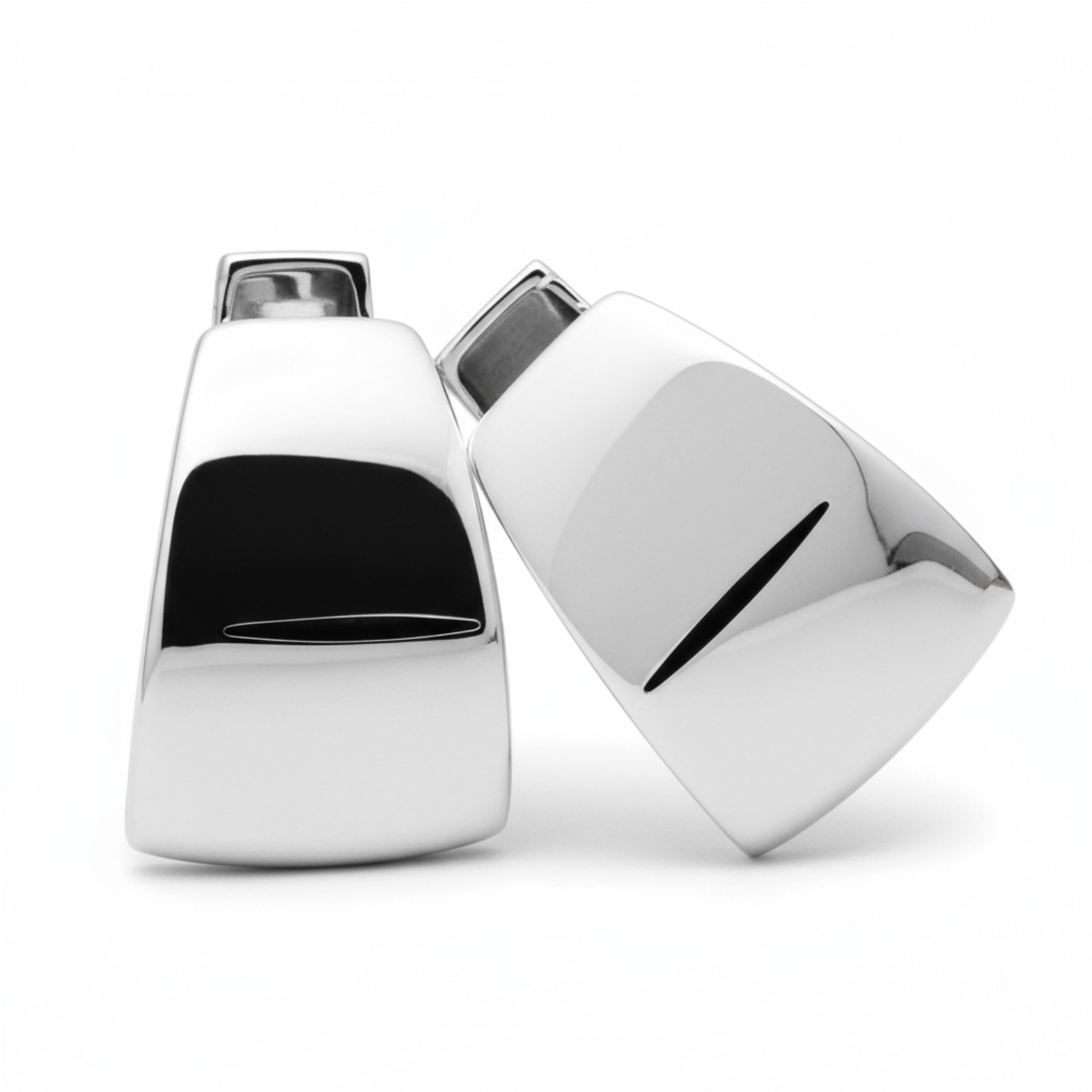 Quinn Creolen Scharnier aus 925 Silber für Damen, silberfarben, 10x17x11mm Ohrschmuck