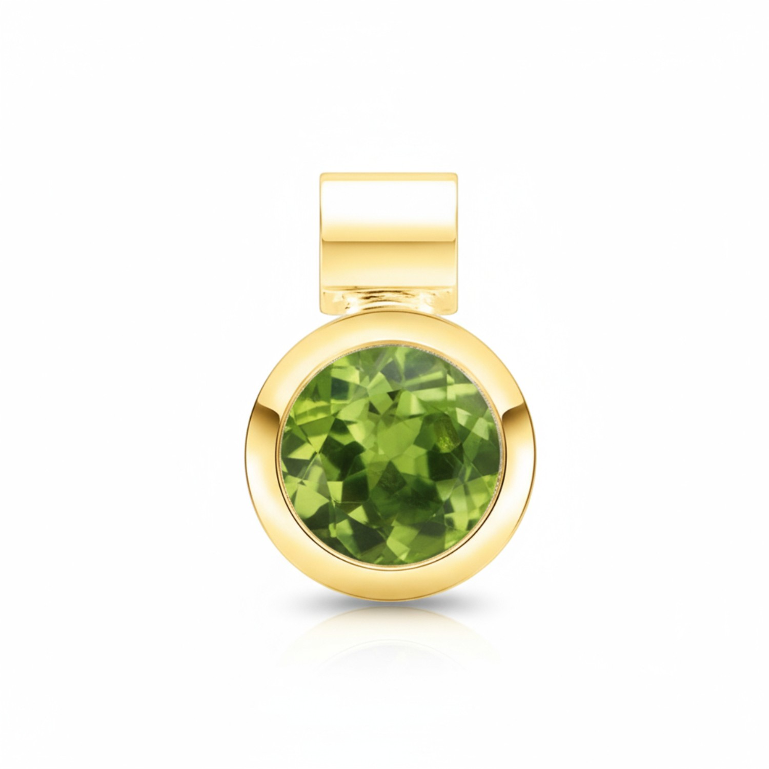 Quinn Damen Anhänger aus 585 Gold mit Peridot, goldfarben und grün, Größe 8,5x12,8mm
