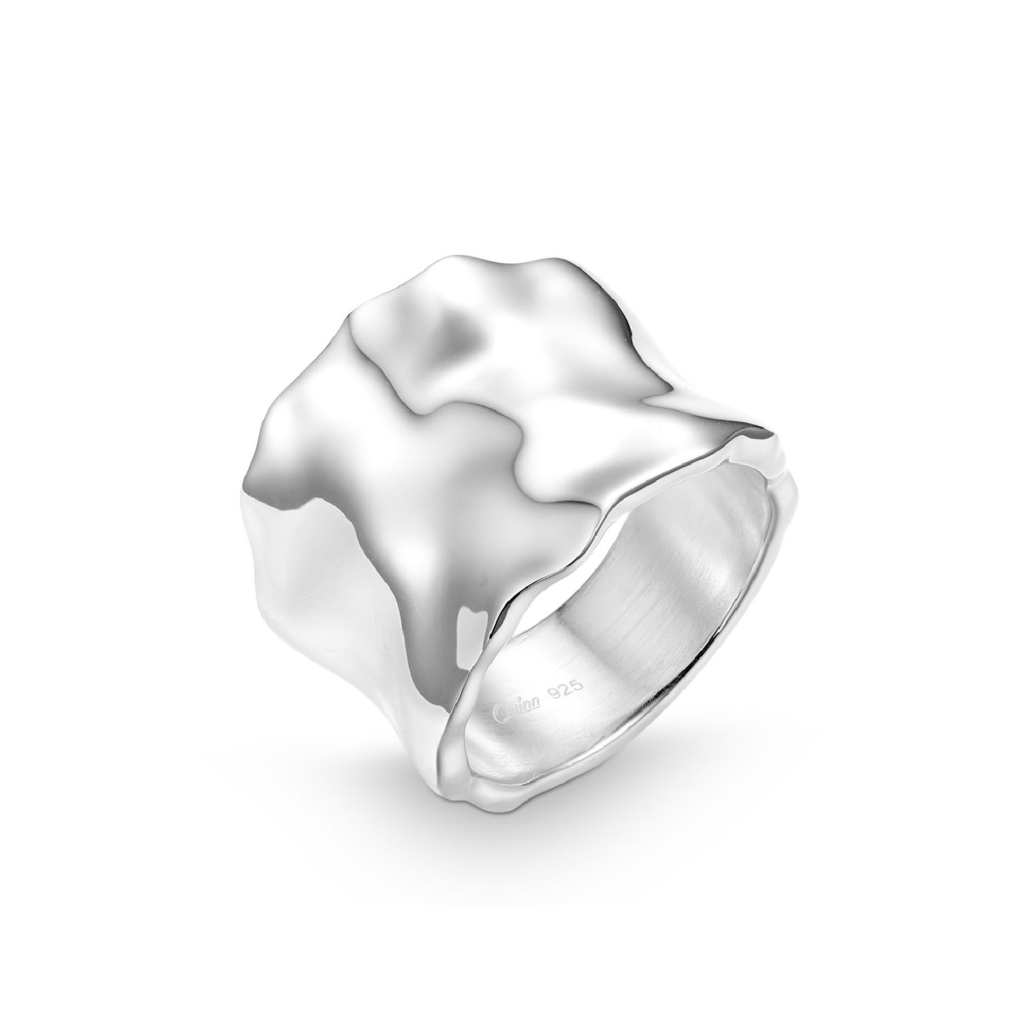 Quinn Damen Ring 925 Silber 19,5mm breit in Silberfarbe, Größe 56 - Eleganter Schmuck für jeden Anlass