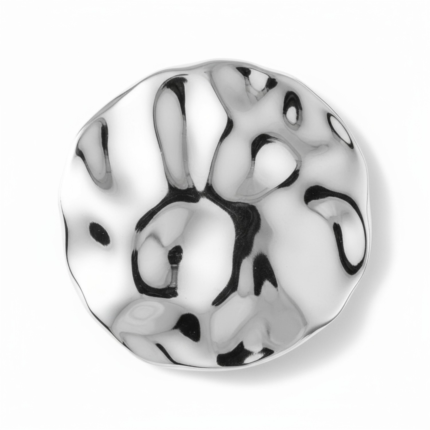 Quinn Anhänger Kreis Hammerschlag 925 Silber für Damen, 35,5mm, silberfarben, elegantes Schmuckstück