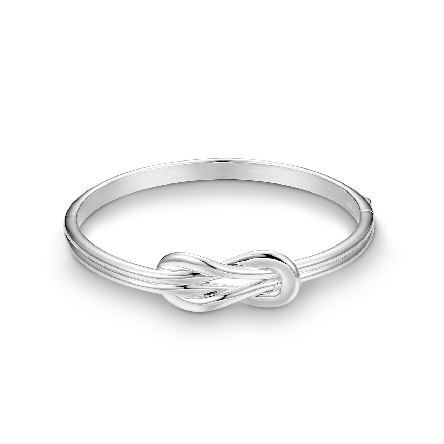 Quinn Armreif Knoten aus 925 Silber für Damen, silberfarben, mit Scharnier, 12,3 mm breit