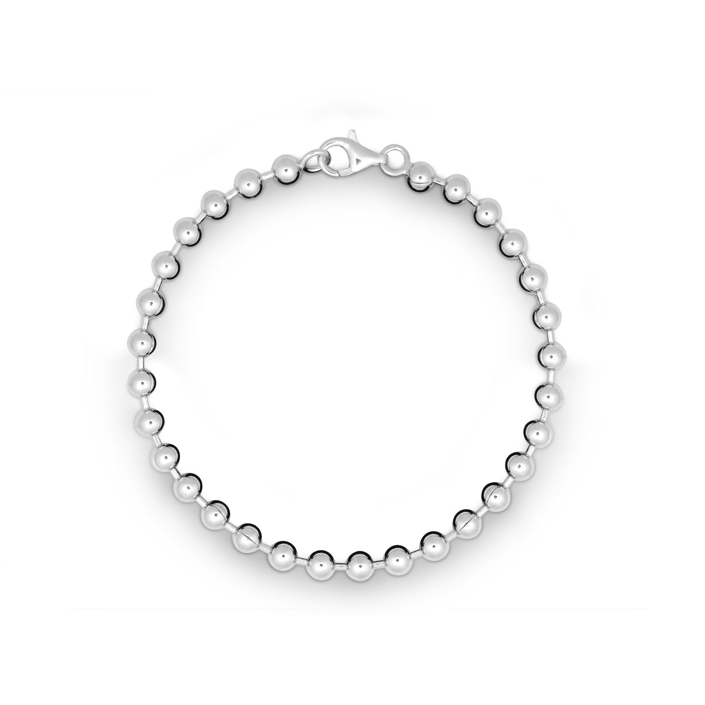 Quinn Kugelarmband Damen 925 Sterlingsilber, 4,5 mm Kugeln, 20 cm – silberfarben