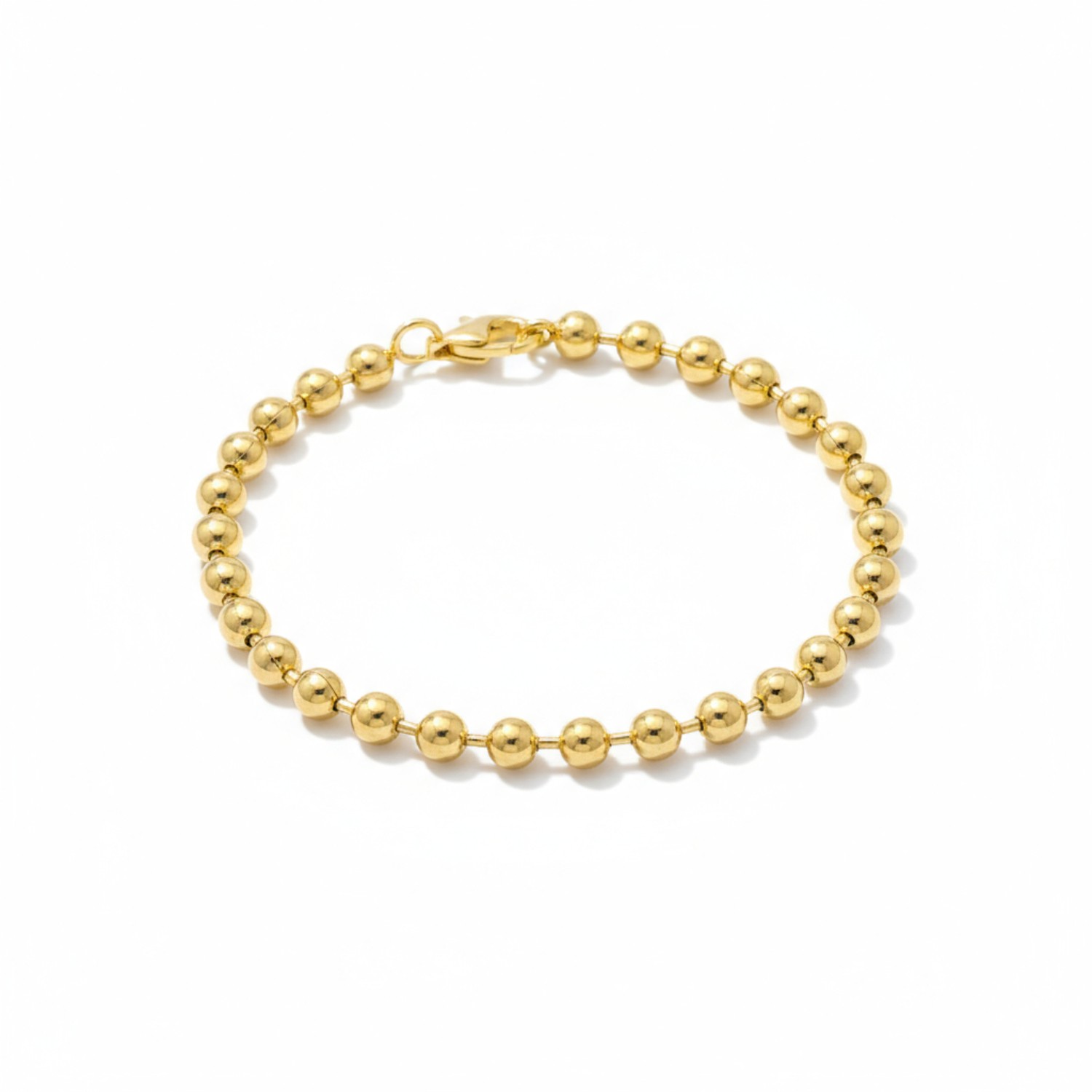 Quinn Damen Armband Kugel 4,5mm vergoldet aus 925 Silber, 20cm Armschmuck in Goldfarben